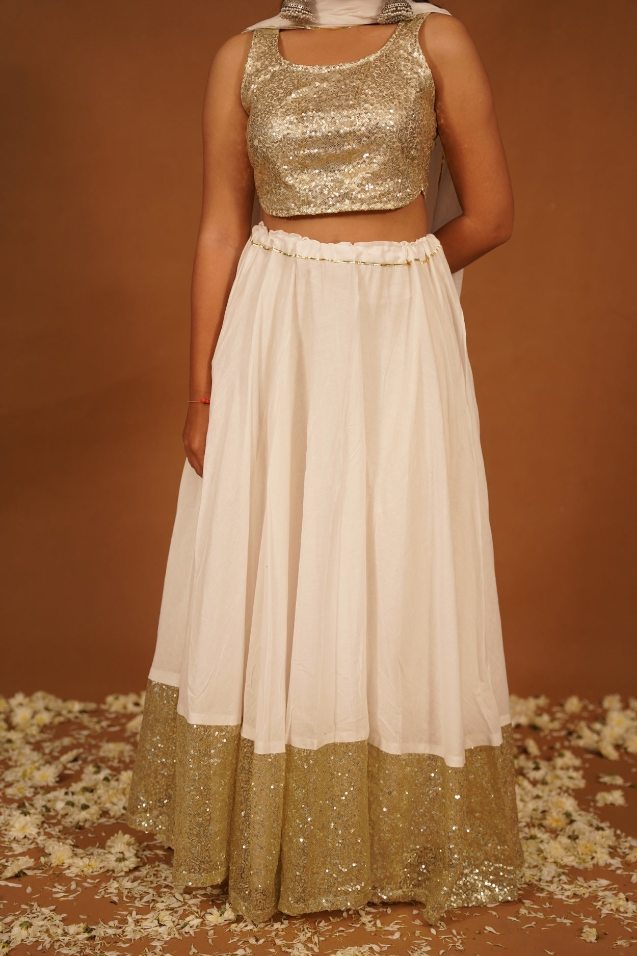 GOLDEN SEQUENCE SLEEVELESS BLOUSE