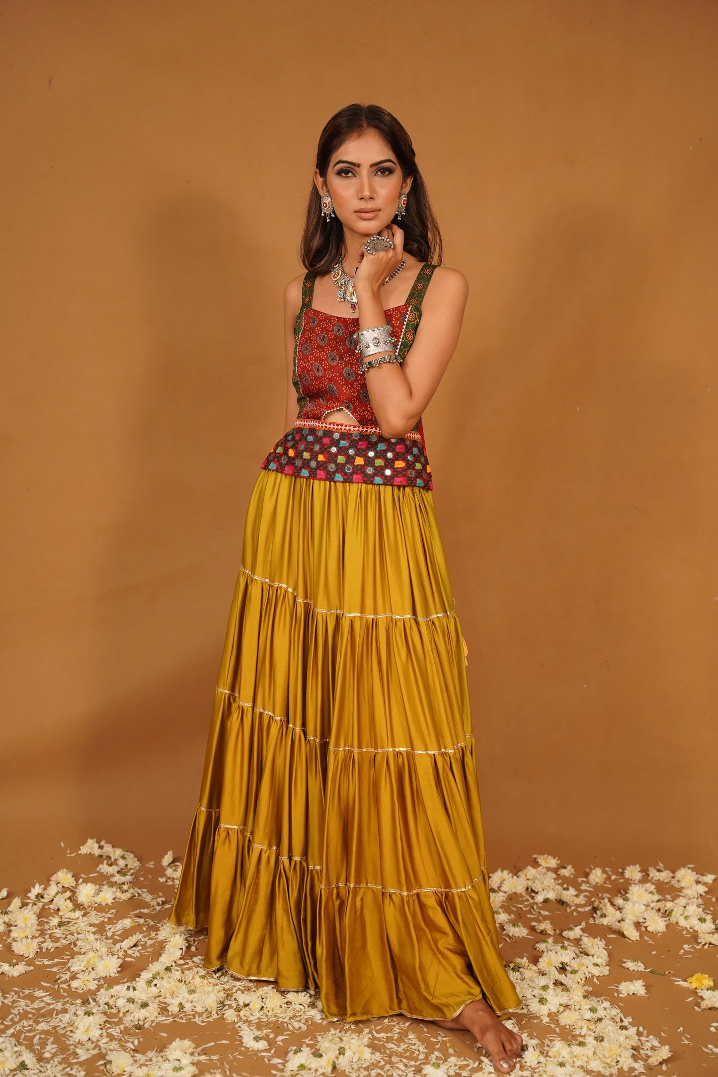 RED AJRAKH TRADITIONAL TOP