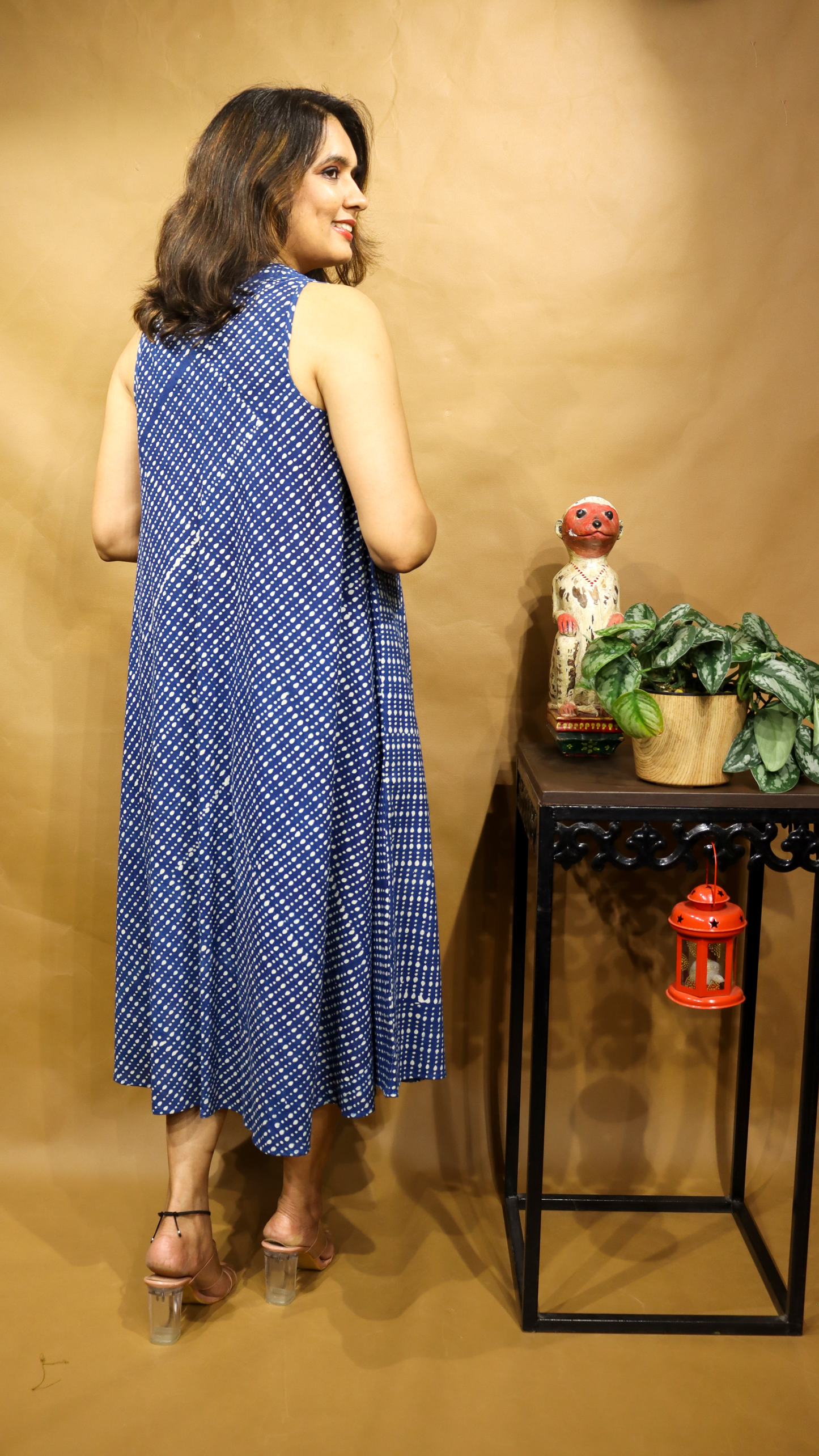 The Indigo Whispers Circular Dress