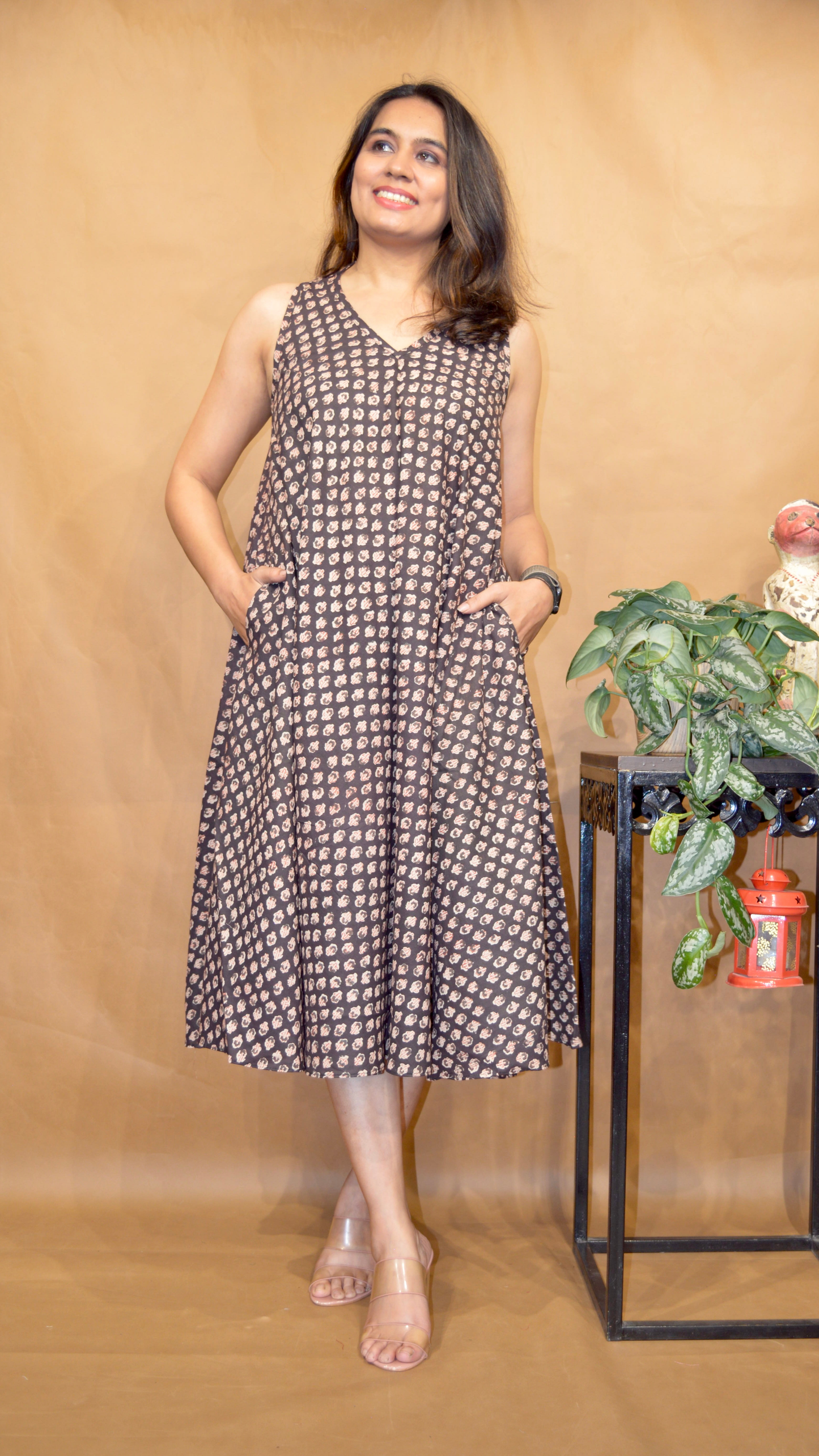 Kali Laher Kalamkari Circular Dress