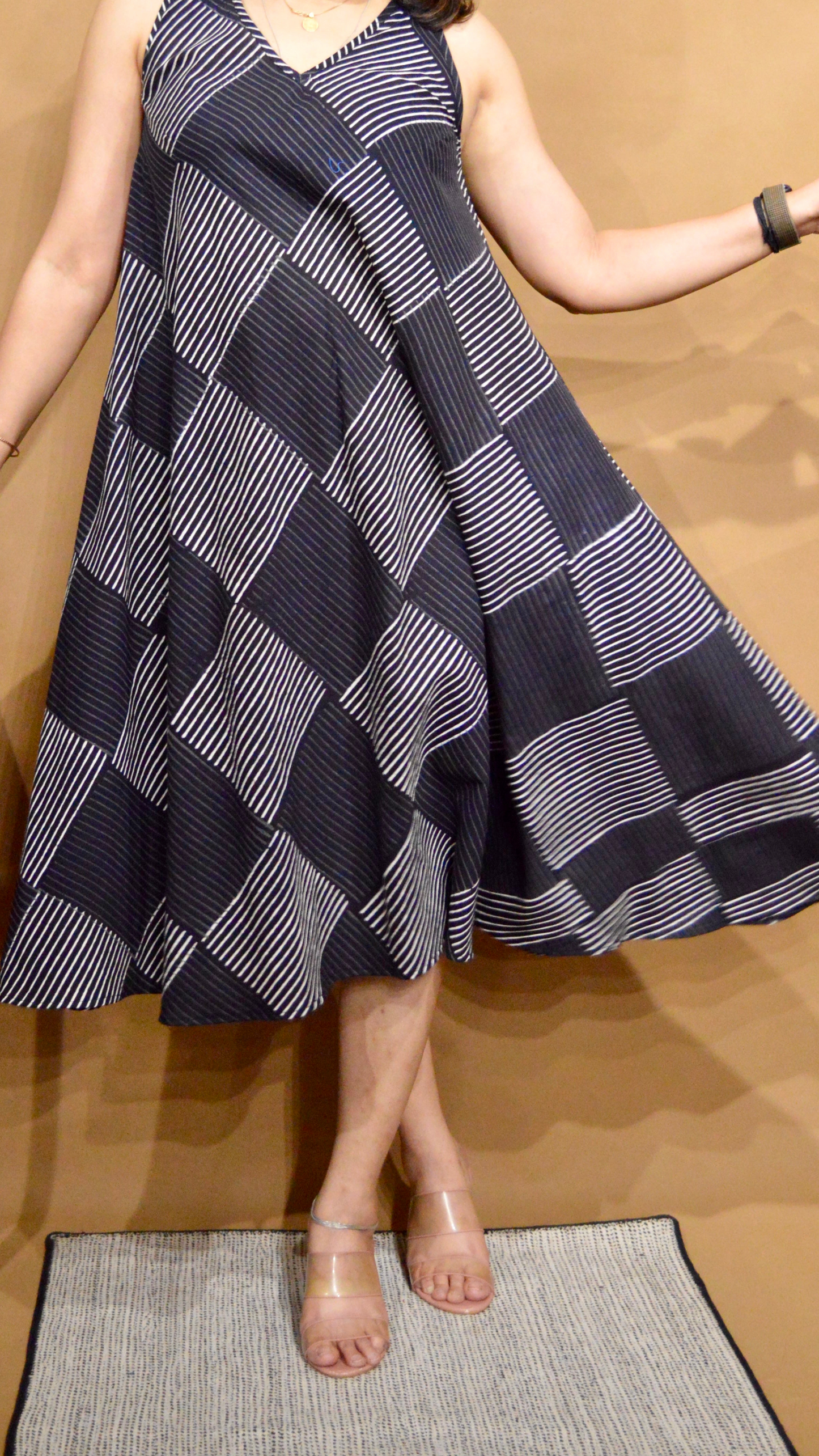 Monochrome Muse Circular Dress