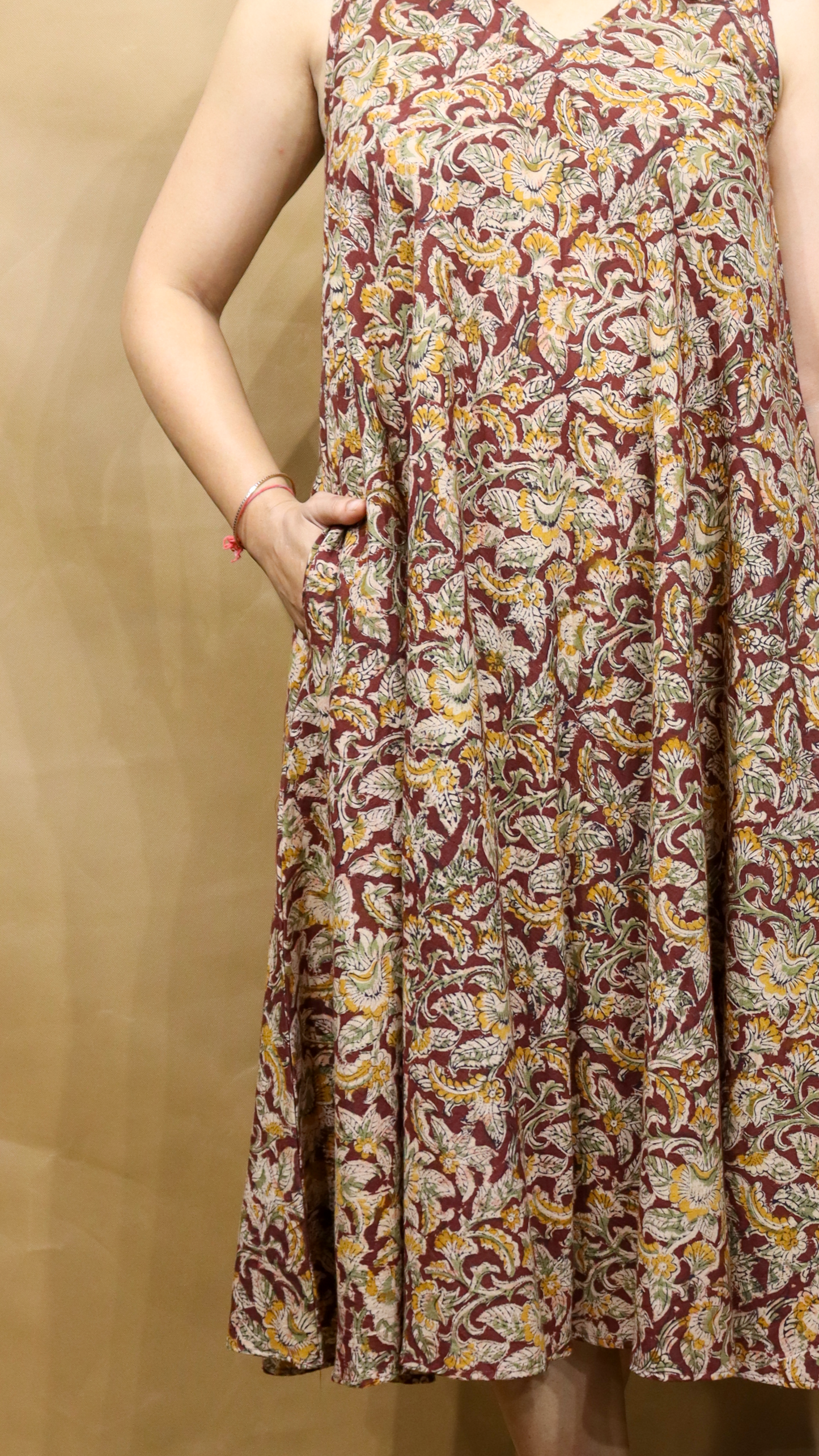 The Marigold Kalamkari Circular Dress