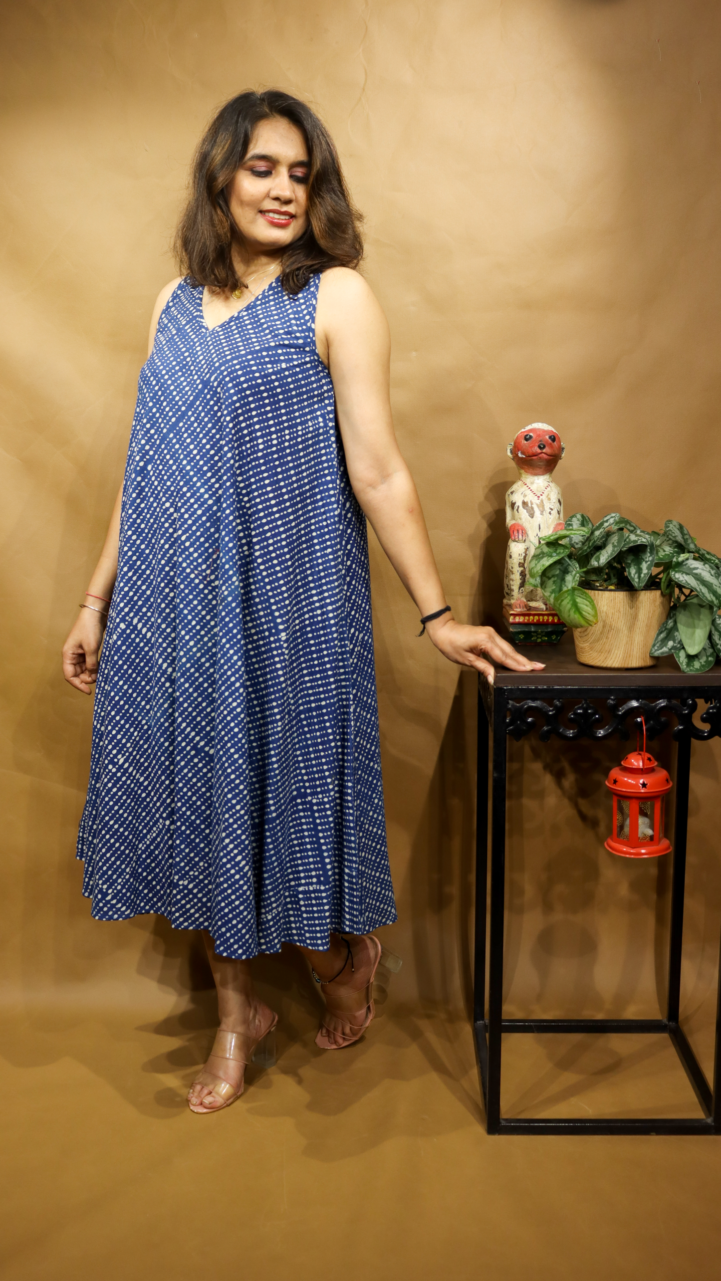 The Indigo Whispers Circular Dress