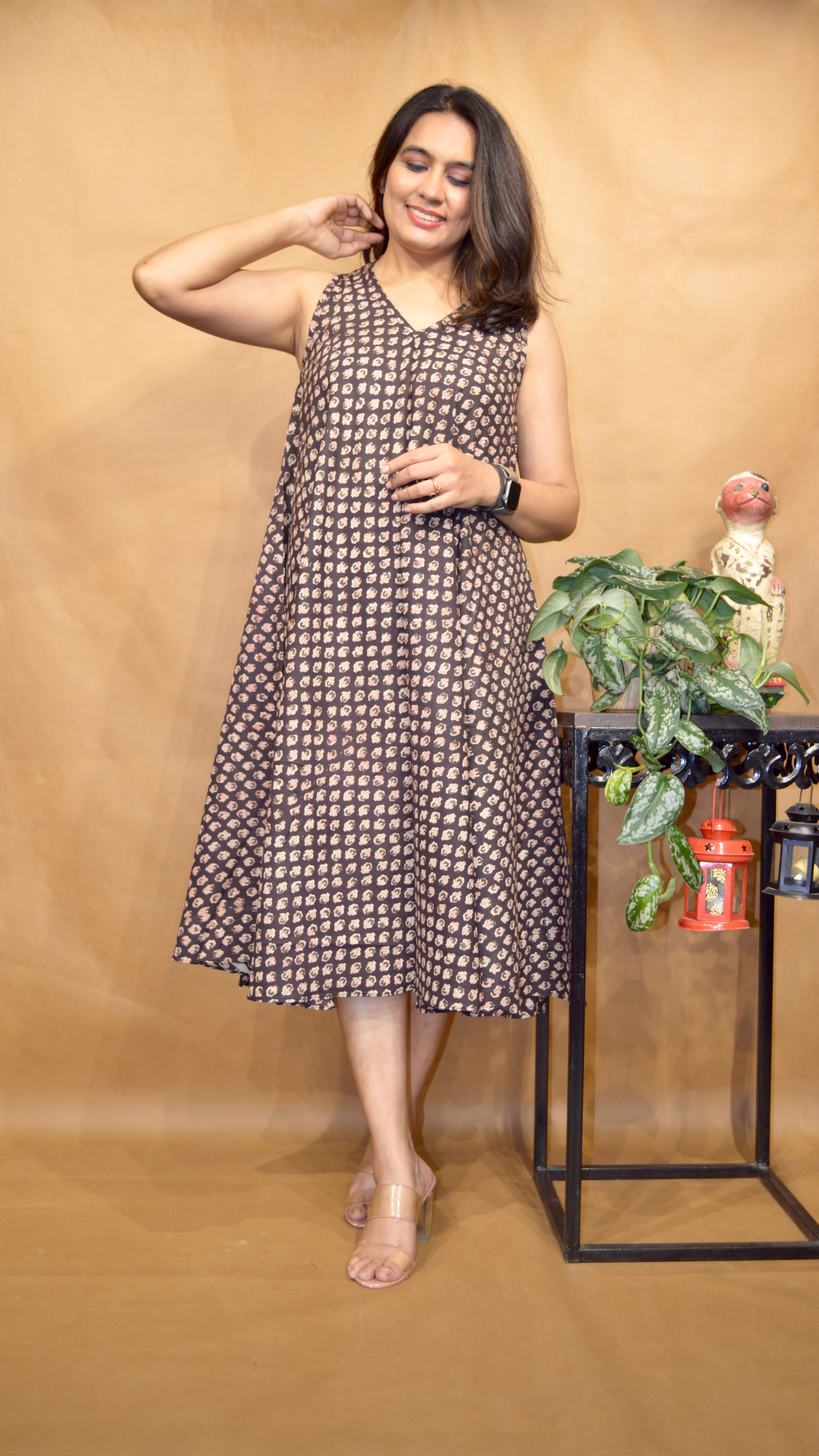 Kali Laher Kalamkari Circular Dress