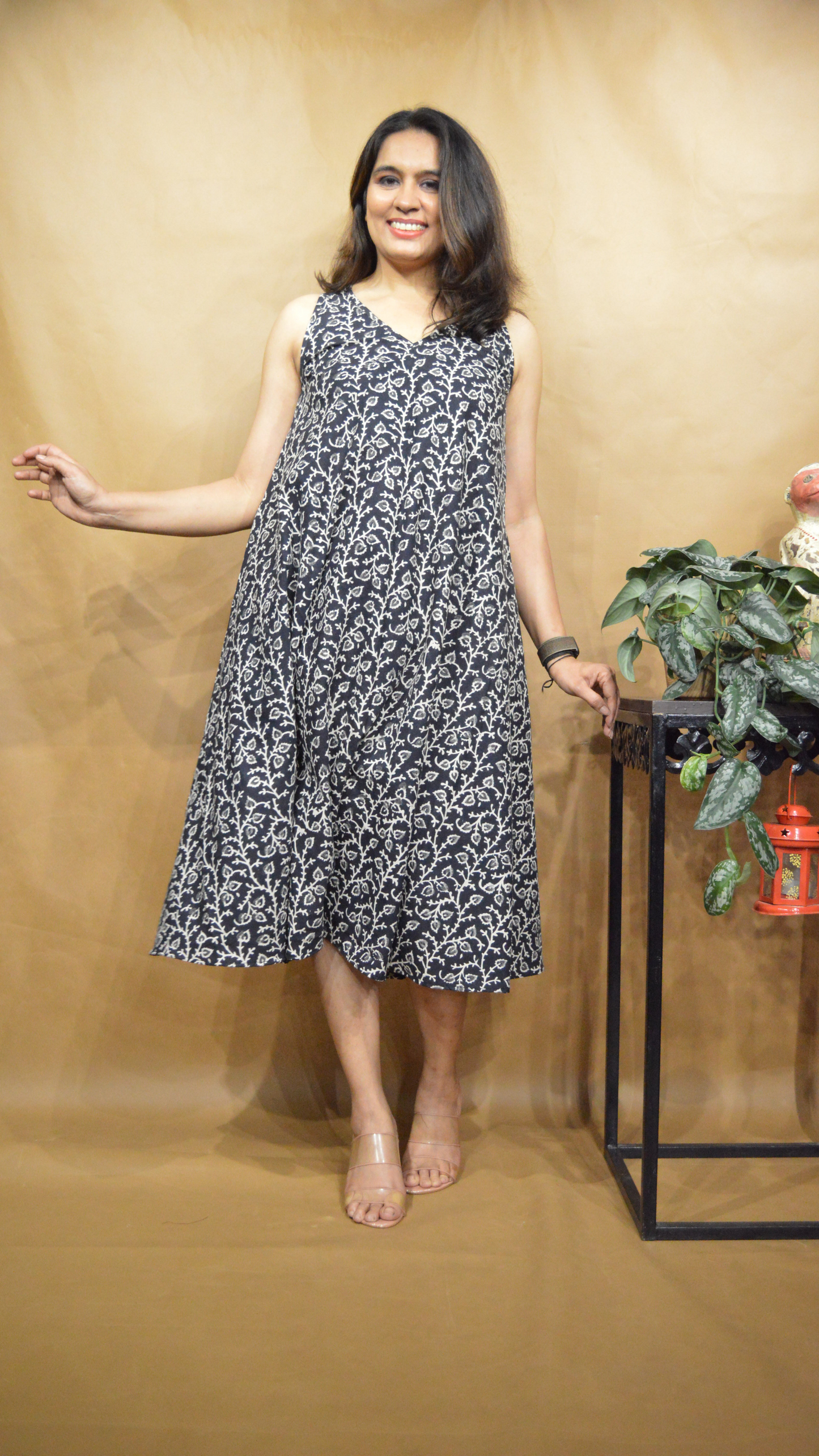 The Nocturne Vine Kalamkari Circular Dress