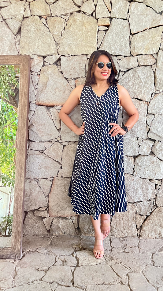 The PixelPlay Monochrome Circular Dress