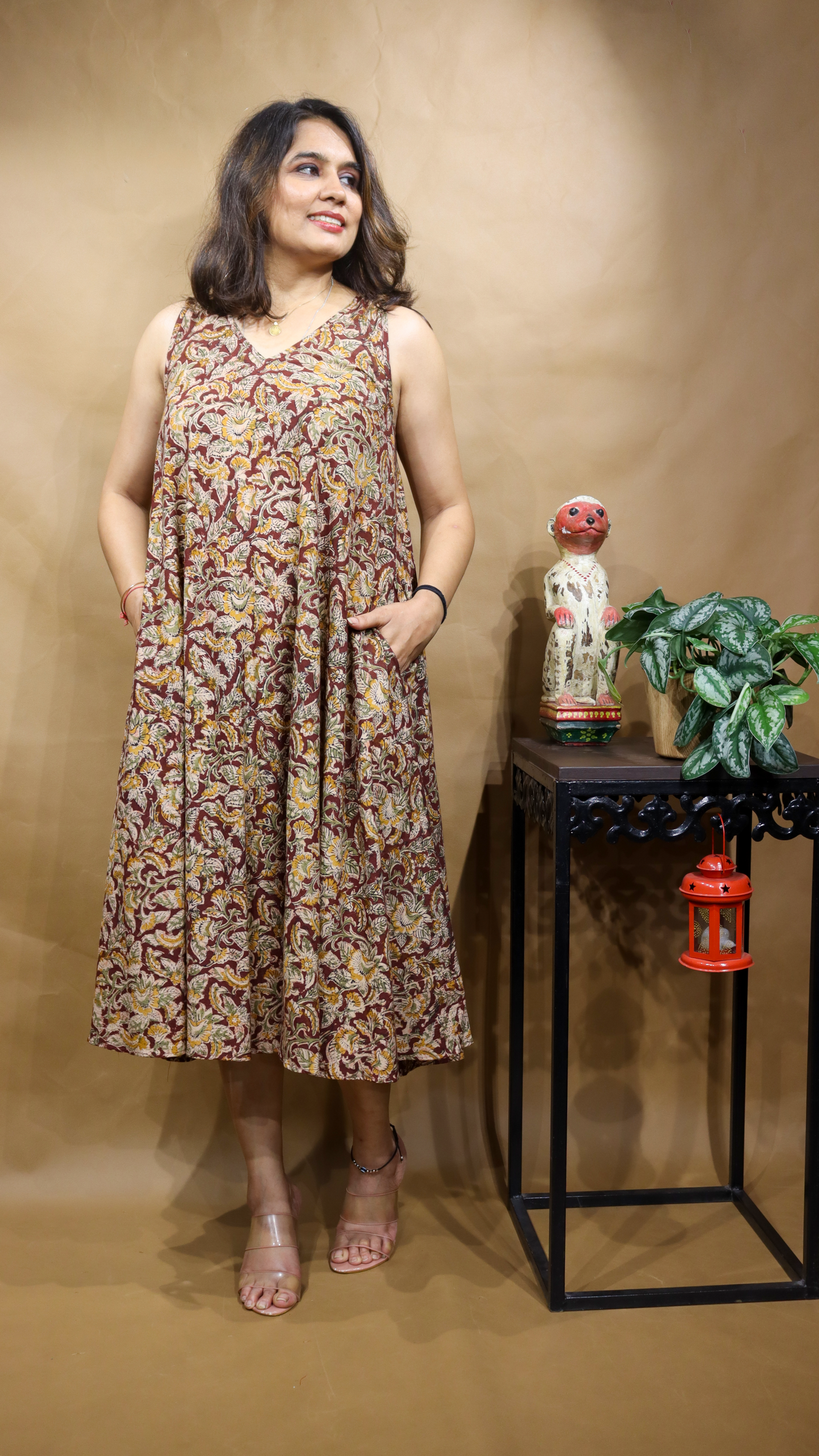The Marigold Kalamkari Circular Dress