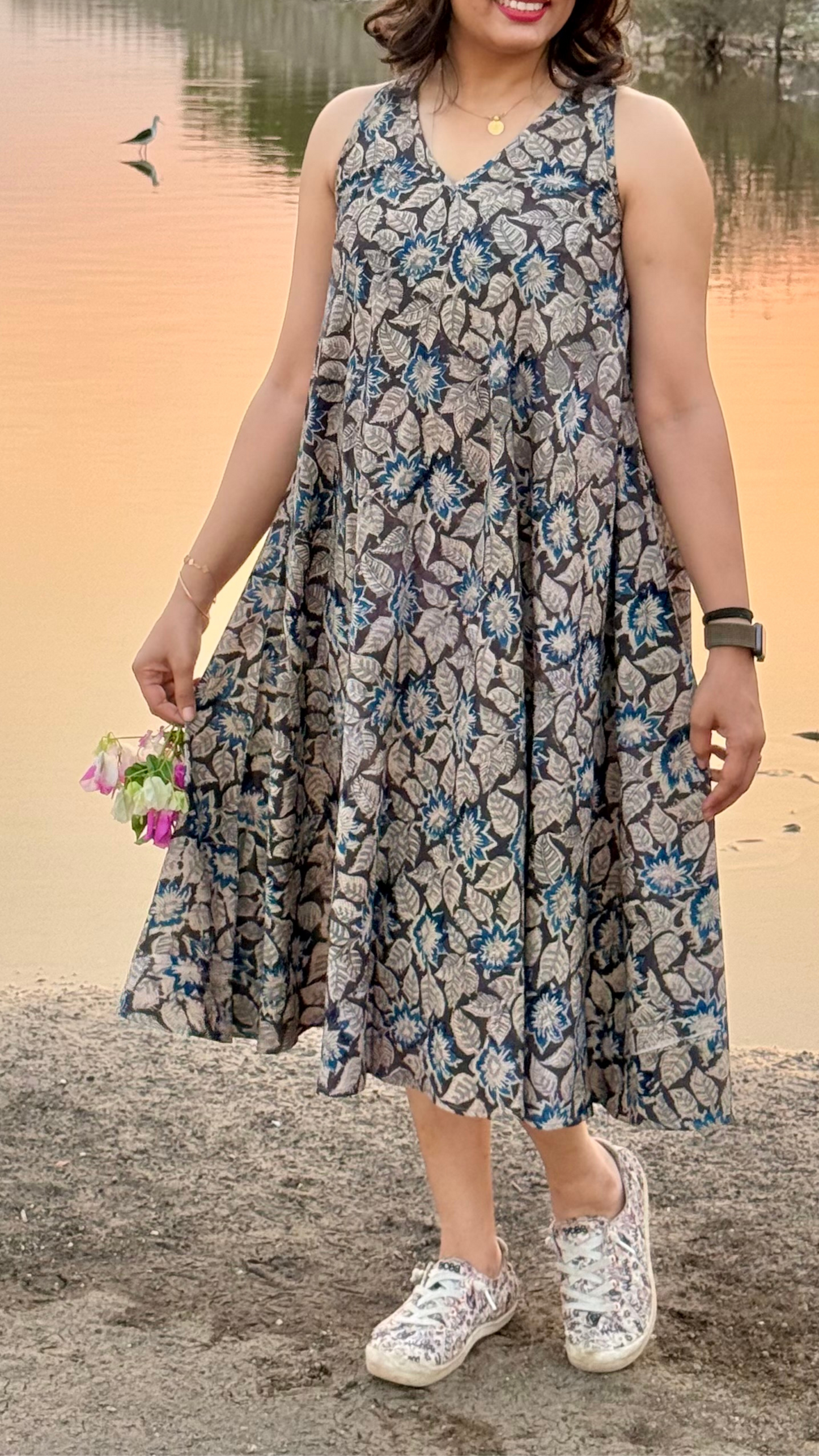Kalonji Kalamkari Circular Dress