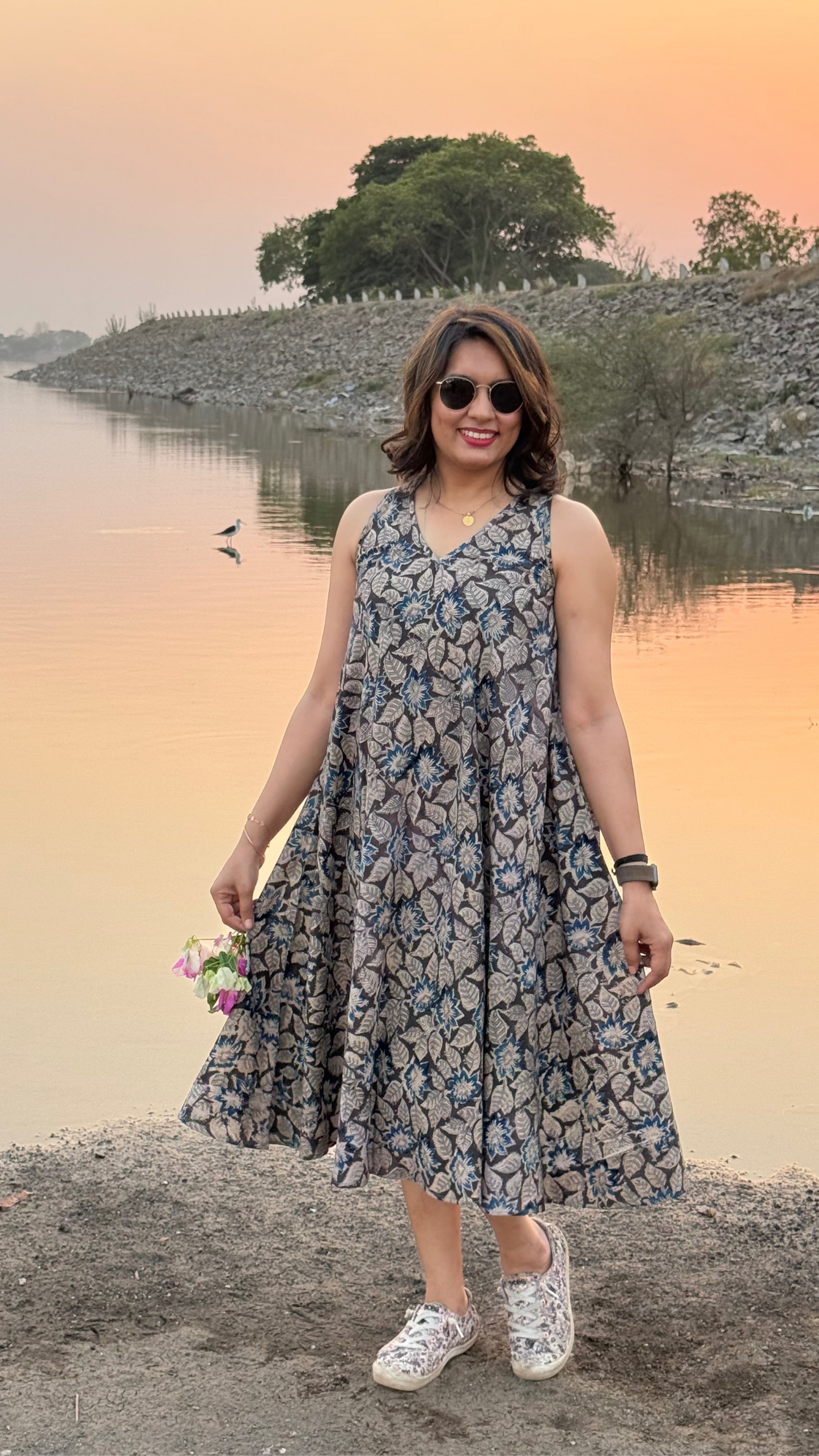 Kalonji Kalamkari Circular Dress