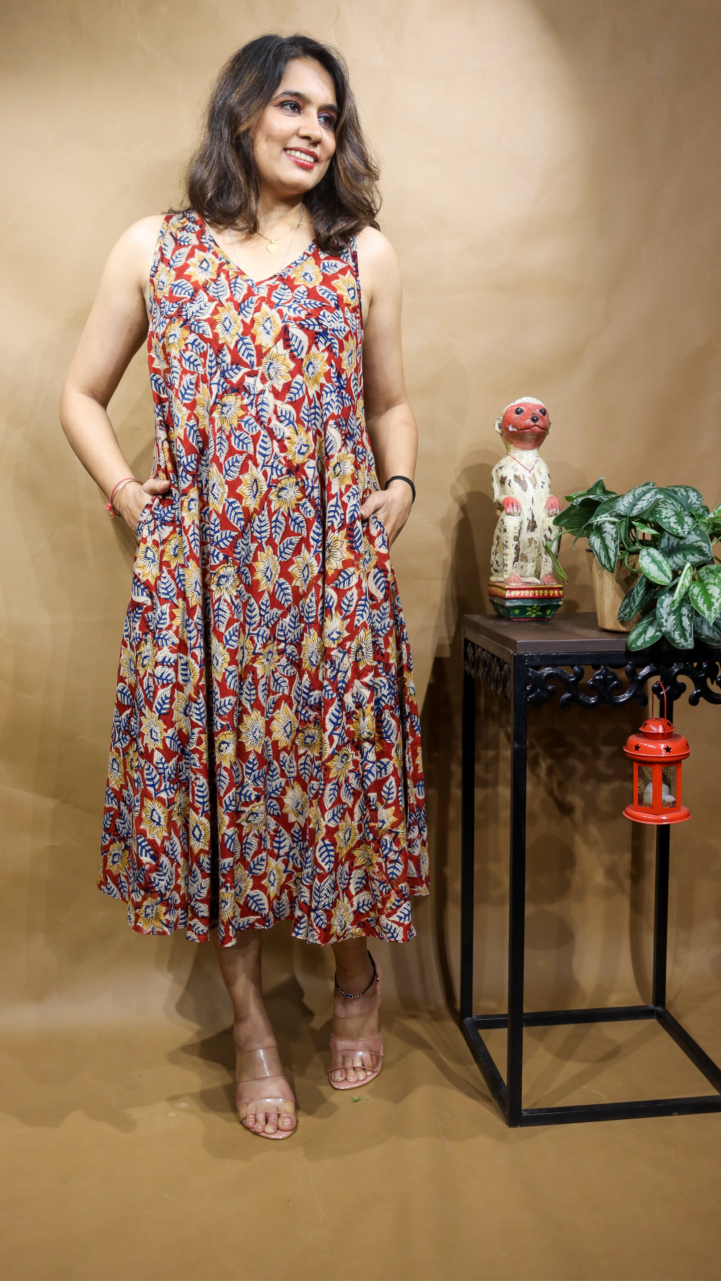 The Saffron Kalamkari Circular Dress