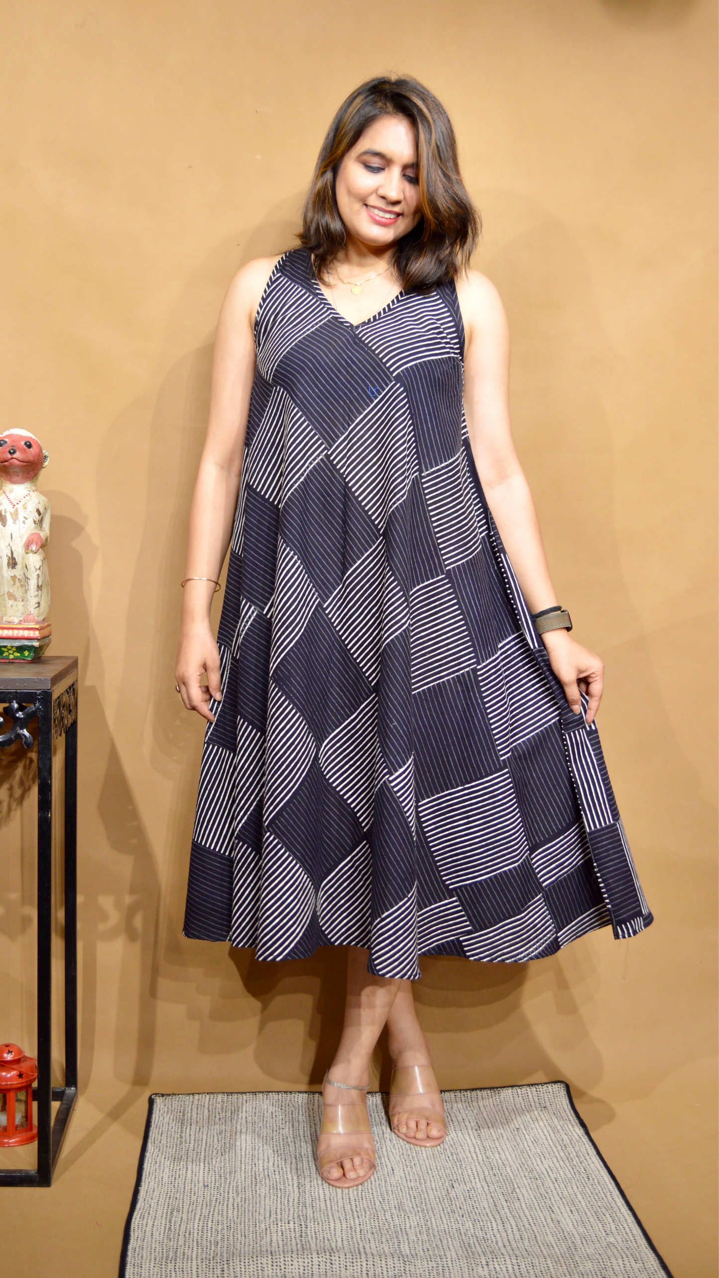 Monochrome Muse Circular Dress
