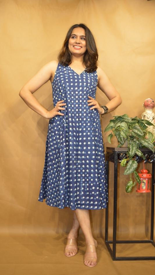 The Indigo Starlink Circular Dress