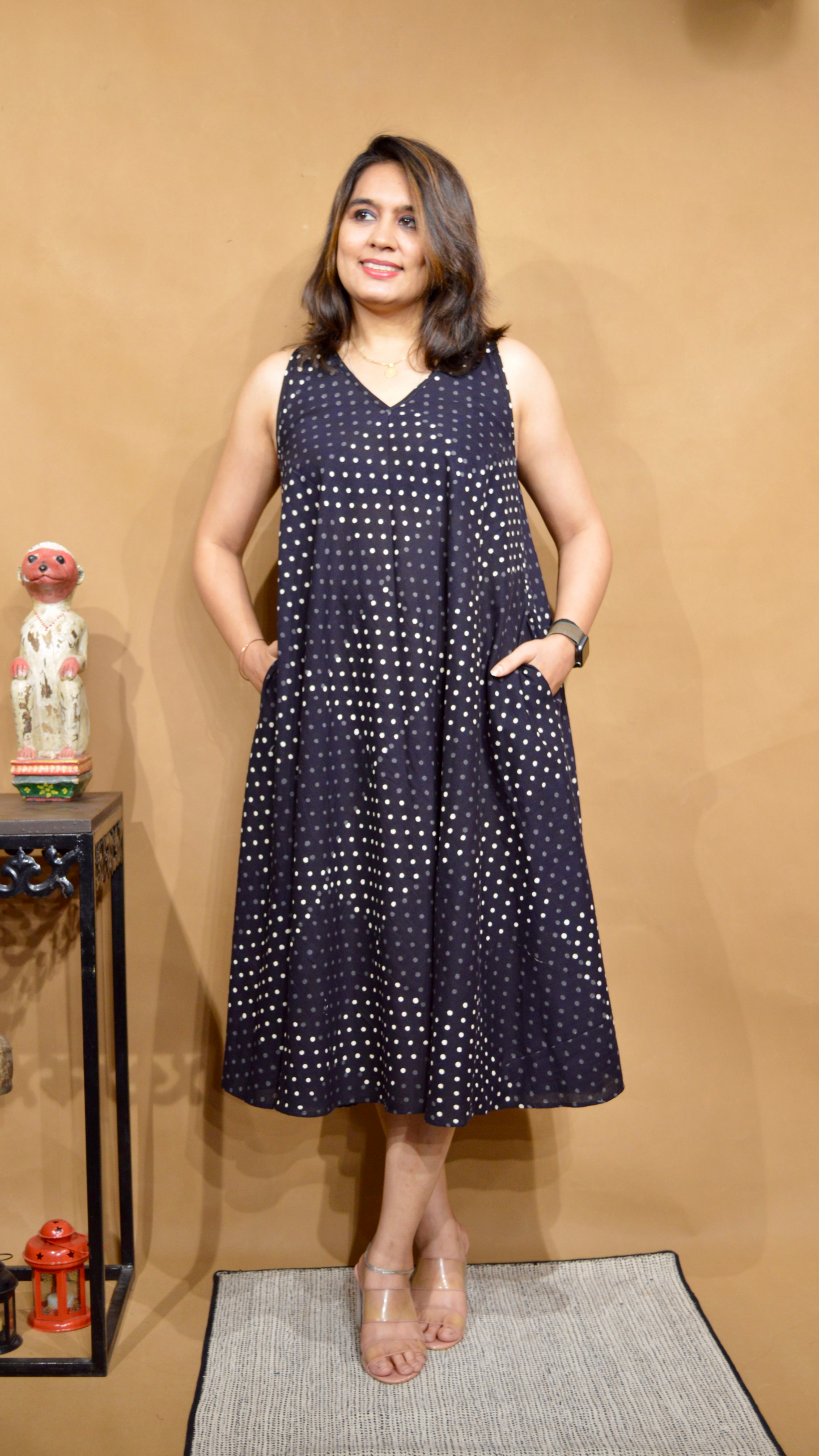 Midnight Monochrome Circular Dress