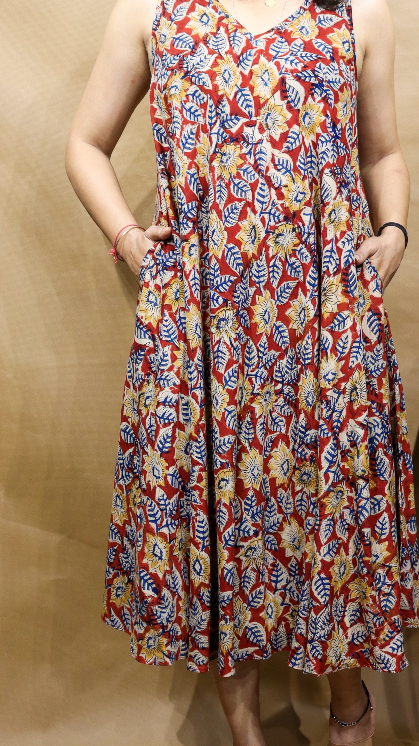 The Saffron Kalamkari Circular Dress