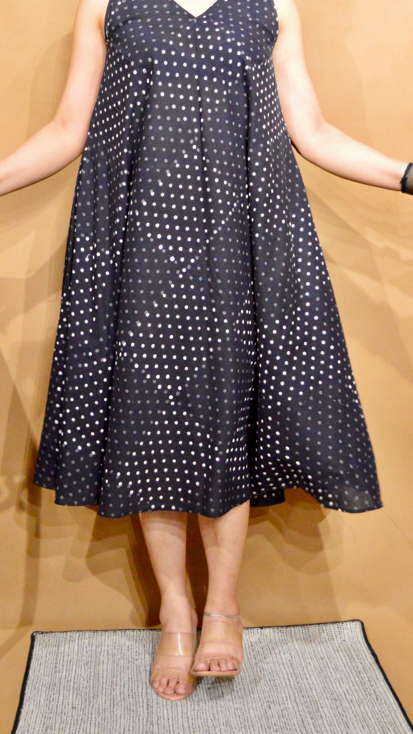 Midnight Monochrome Circular Dress