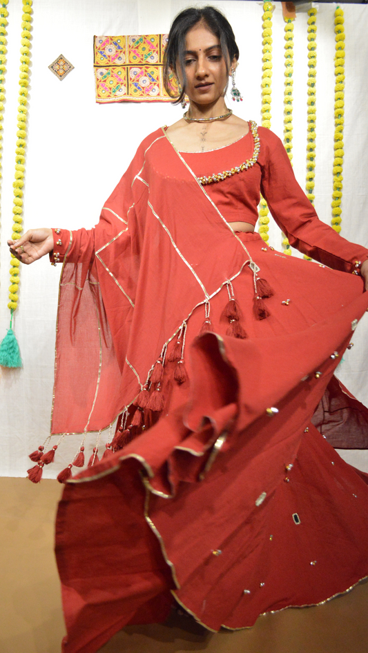 The Laal Gulmohar Choli Set