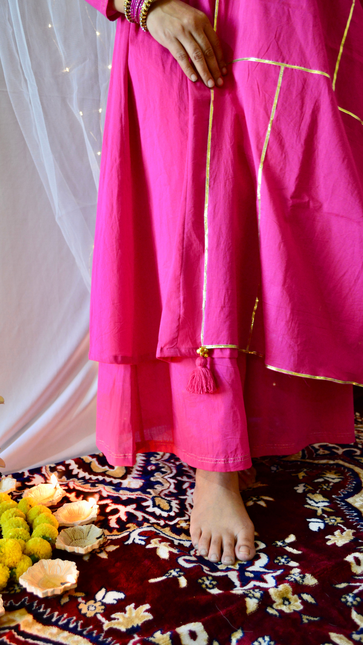 The Sunheri Rani Pink Anarkali Dress