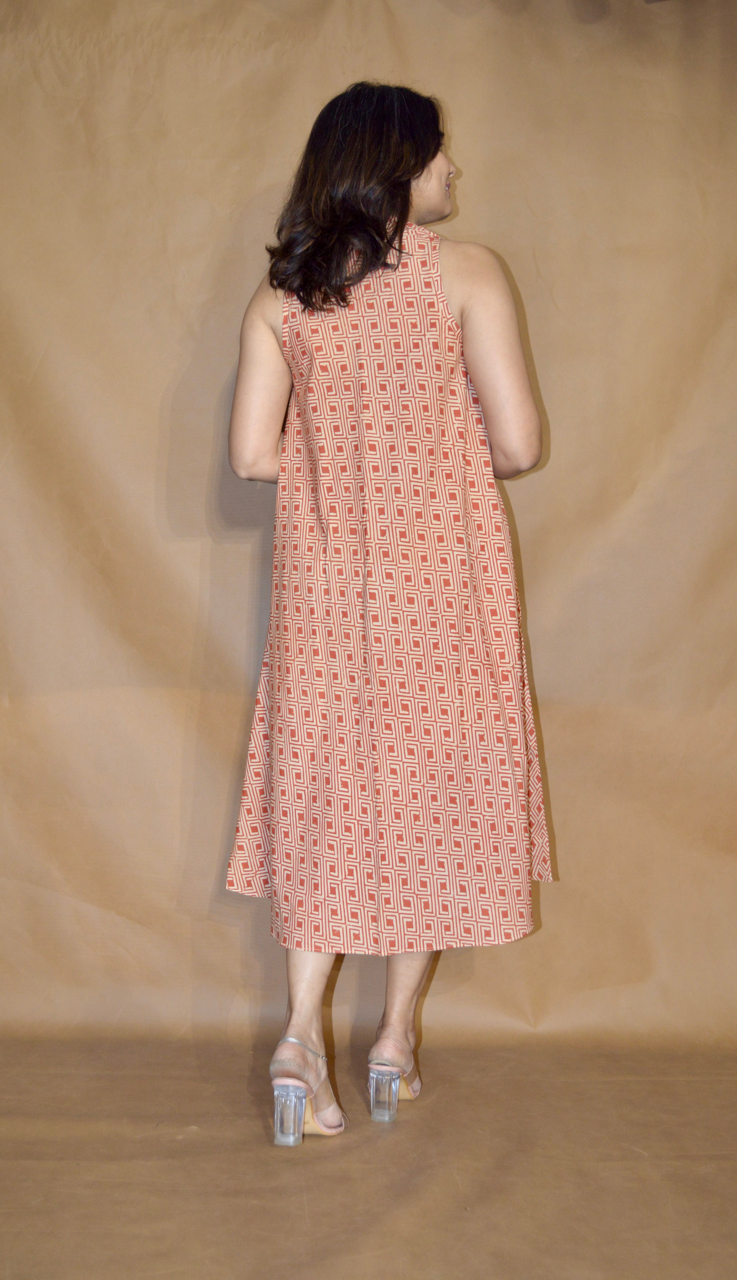 Terracotta Maze Anti-Fit Circular Dress