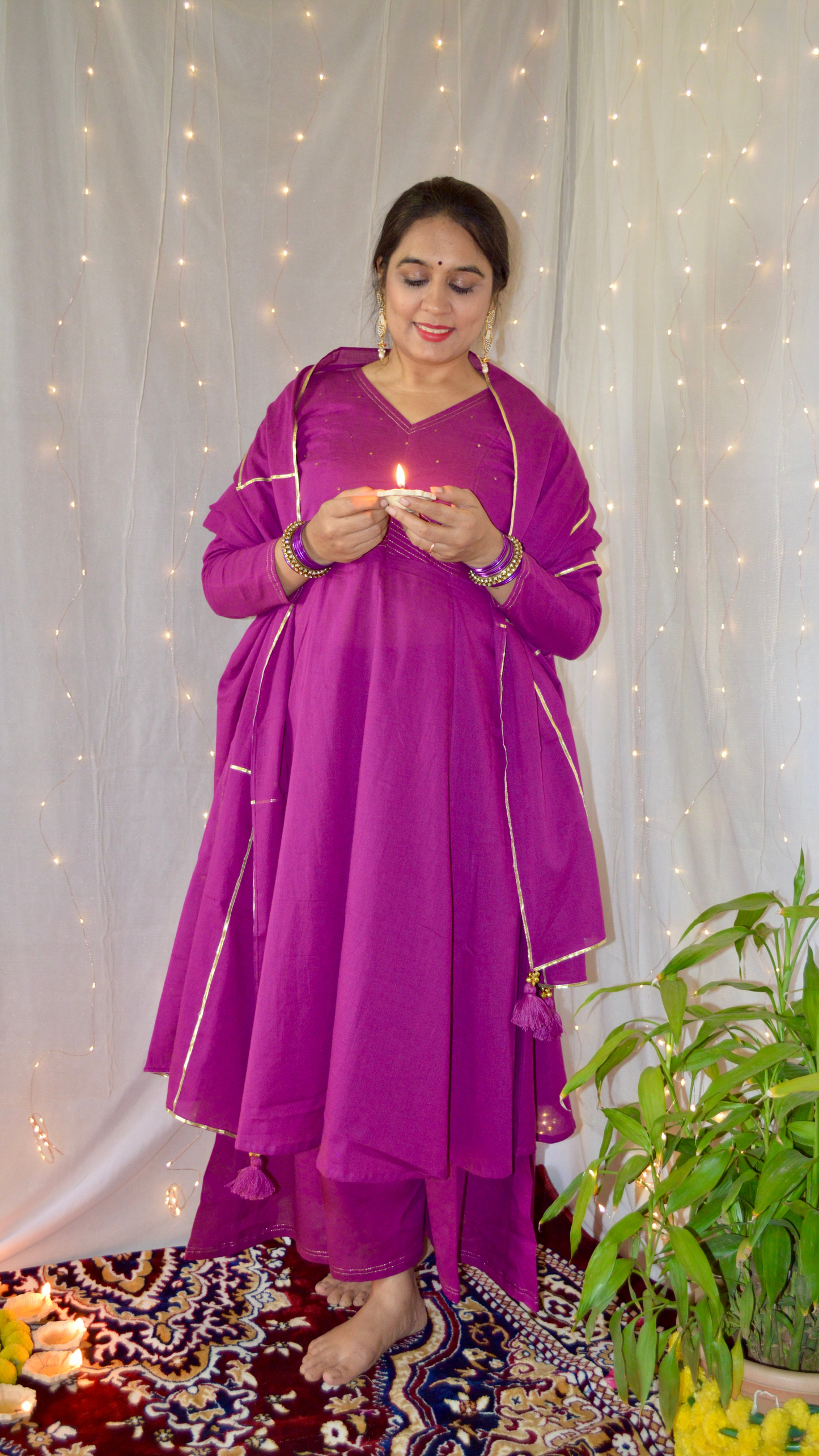 The Sunheri Vine Anarkali Dress