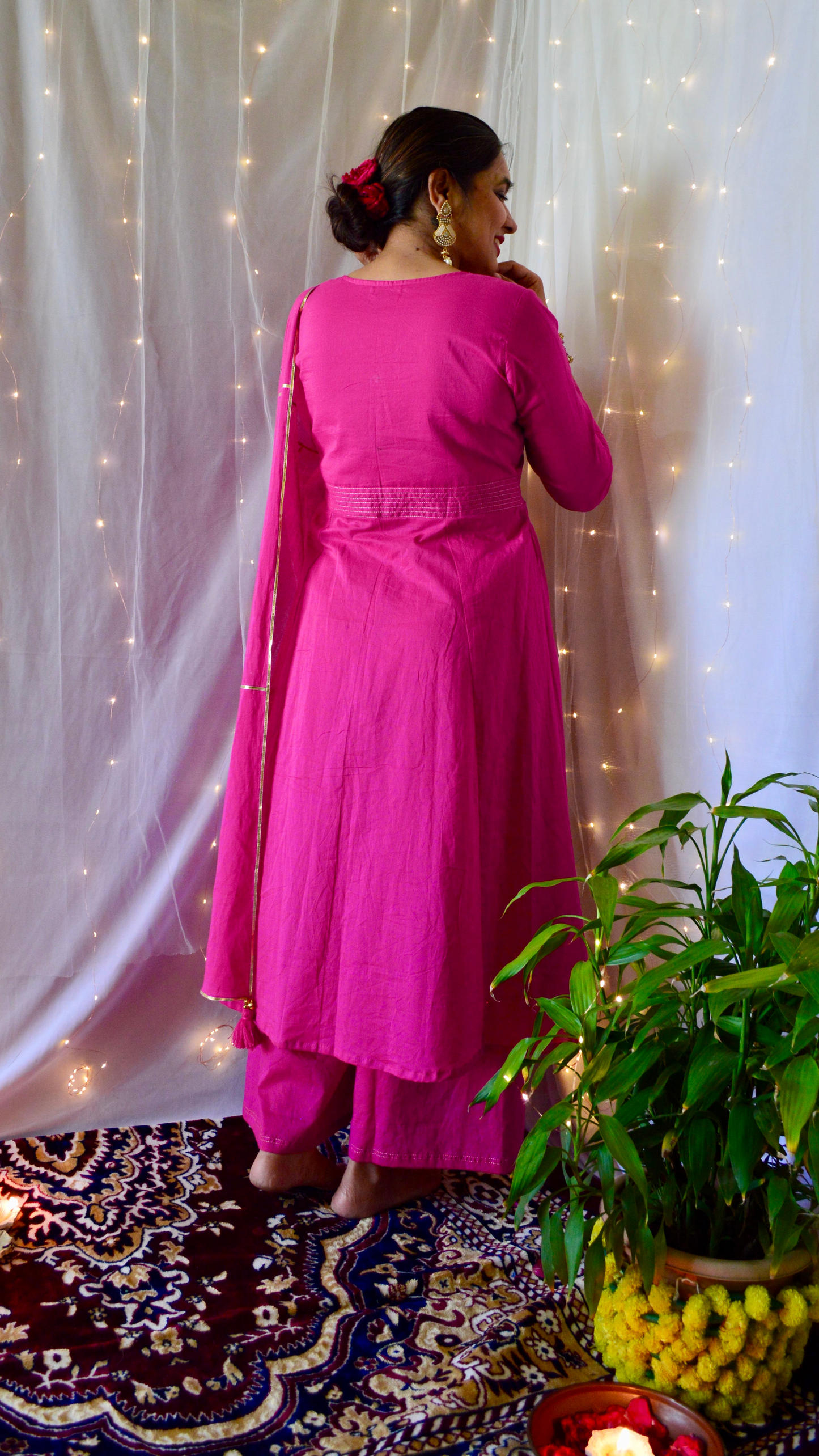 The Sunheri Rani Pink Anarkali Dress