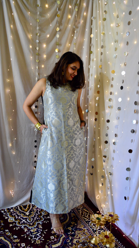The Amaira Silver and Black Cocktail Dress