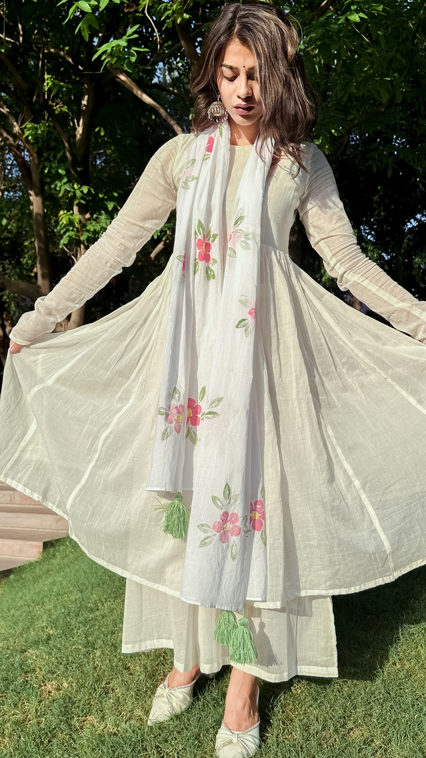 White Angrakha Mul Set