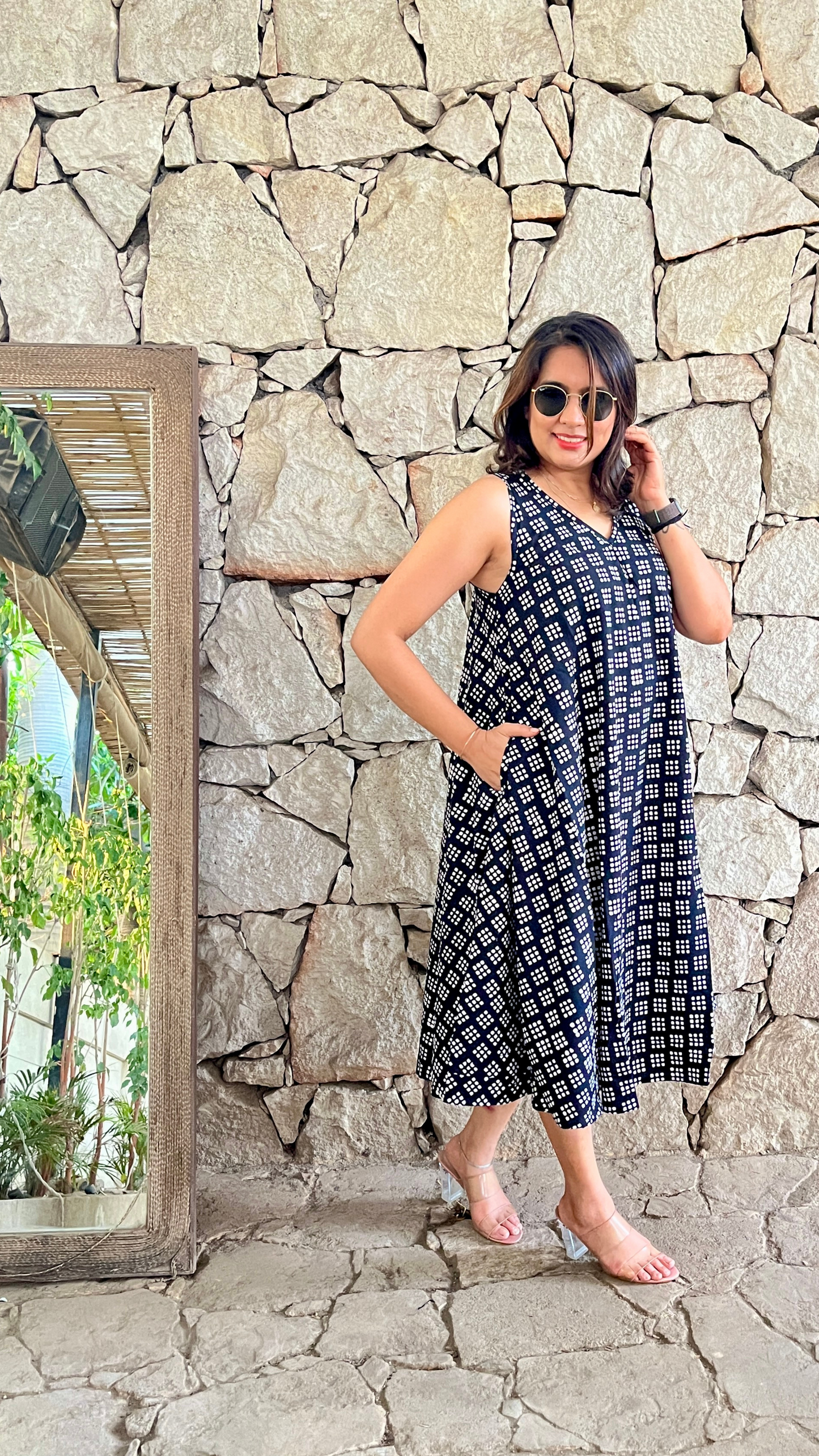 Checkmate Monchrome Circular Dress