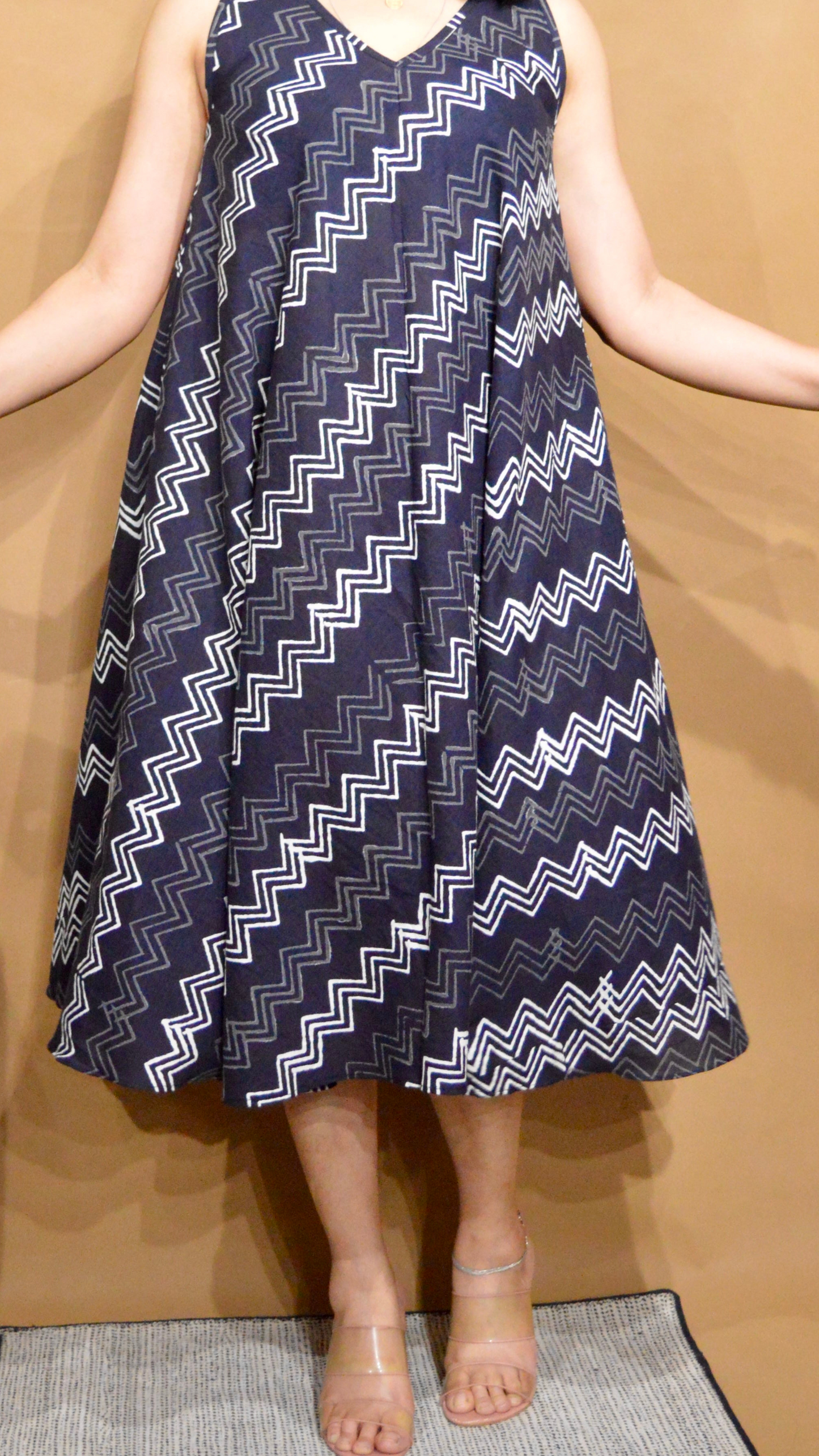 Monochrome Motion Circular Dress