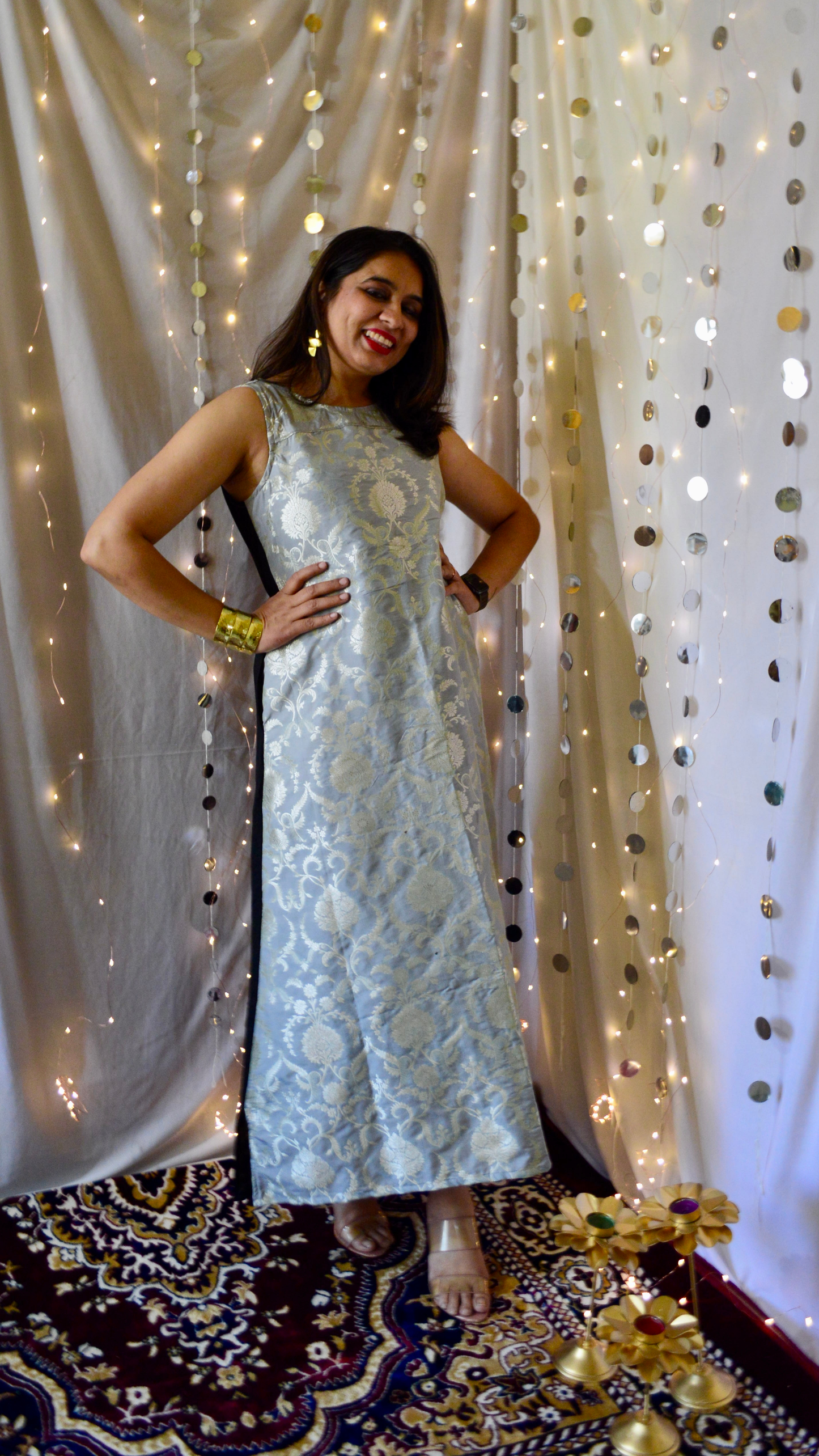 The Amaira Silver and Black Cocktail Dress
