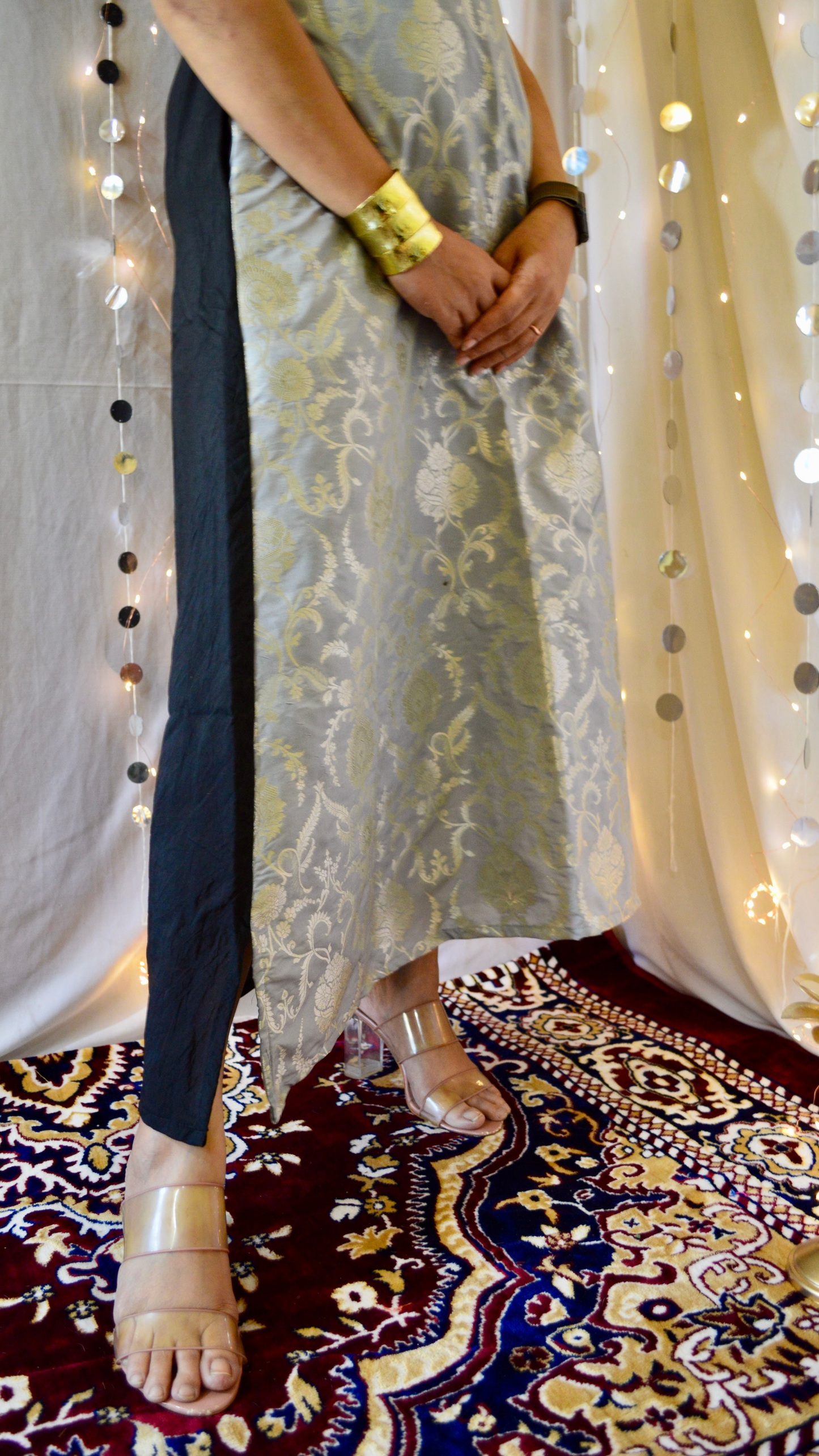 The Amaira Silver and Black Cocktail Dress