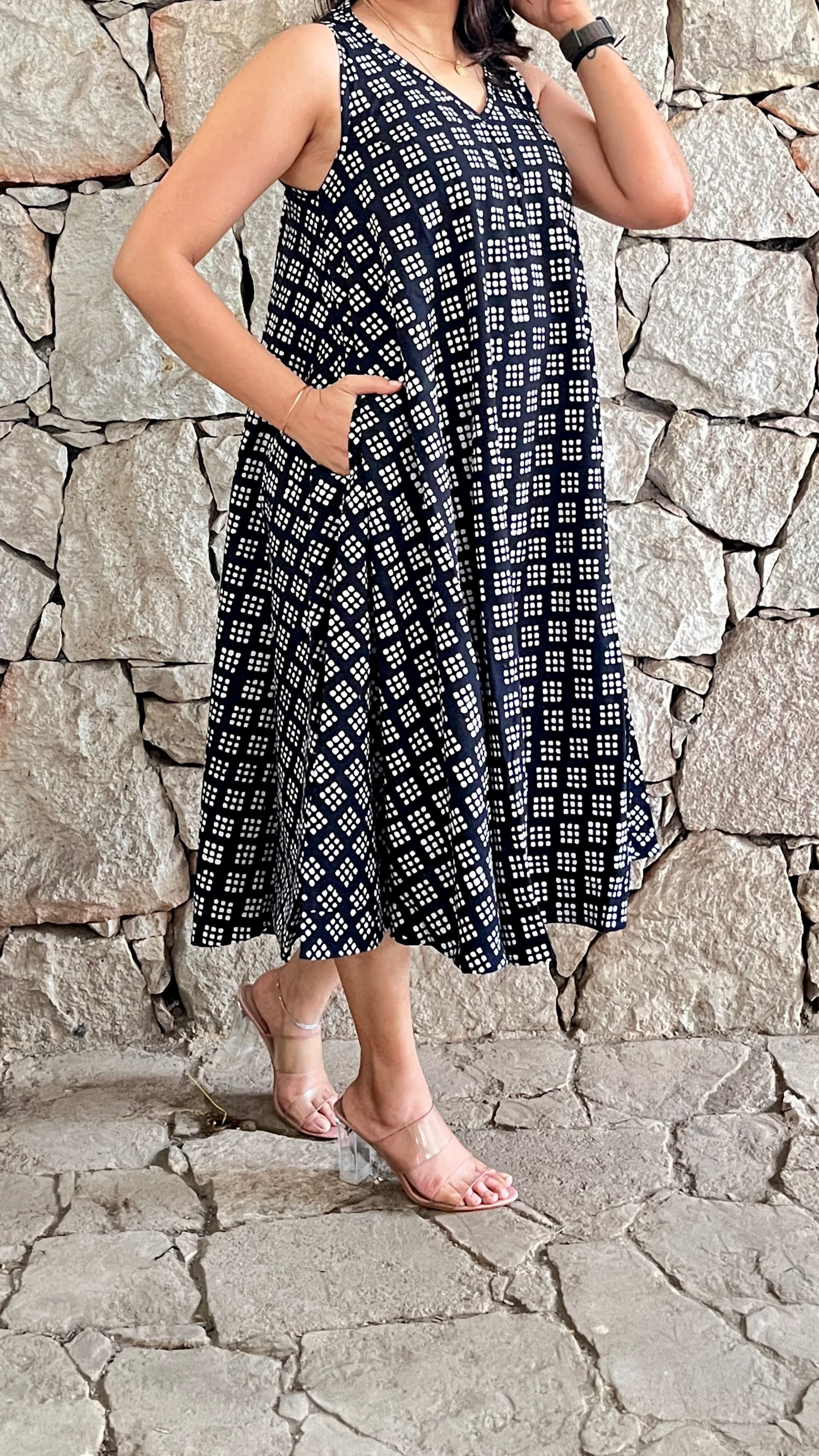 Checkmate Monchrome Circular Dress