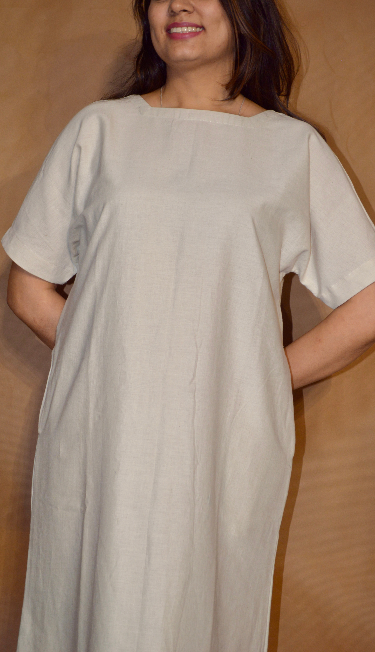 Everyday Ease Tee Dress – Soft Ivory