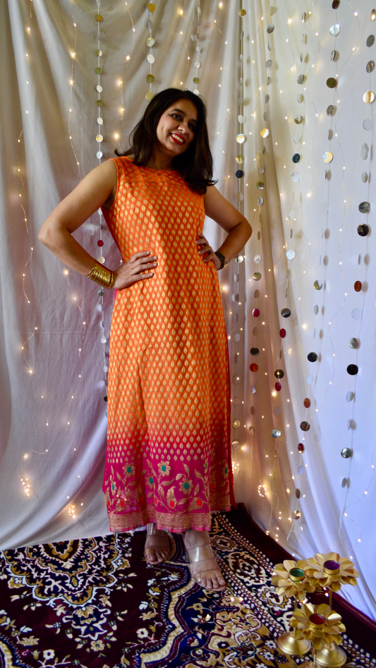 The Amaira Orange And Pink Cocktail Dress