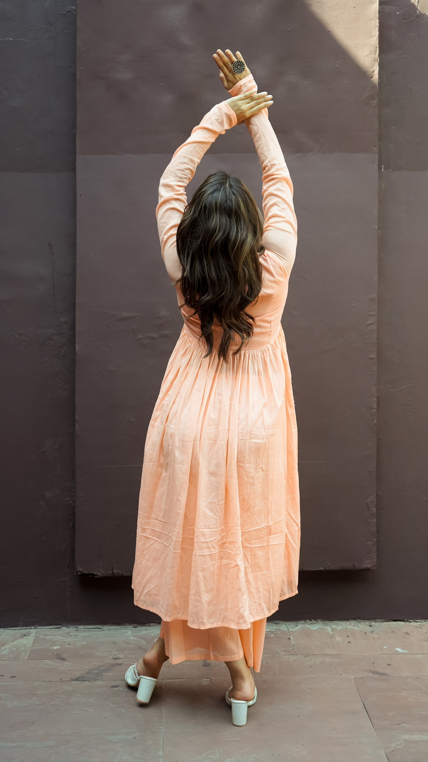 Coral Orange Angrakha Mul Set