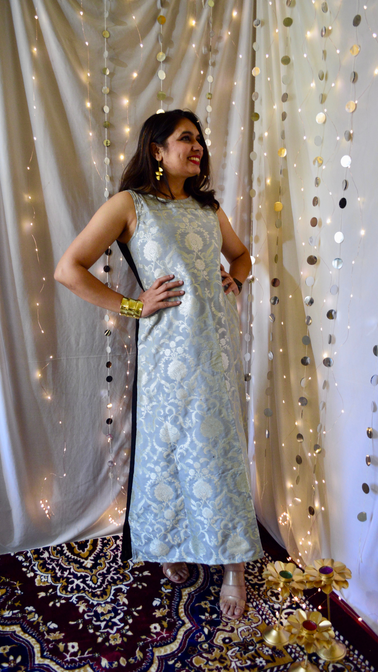 The Amaira Silver and Black Cocktail Dress