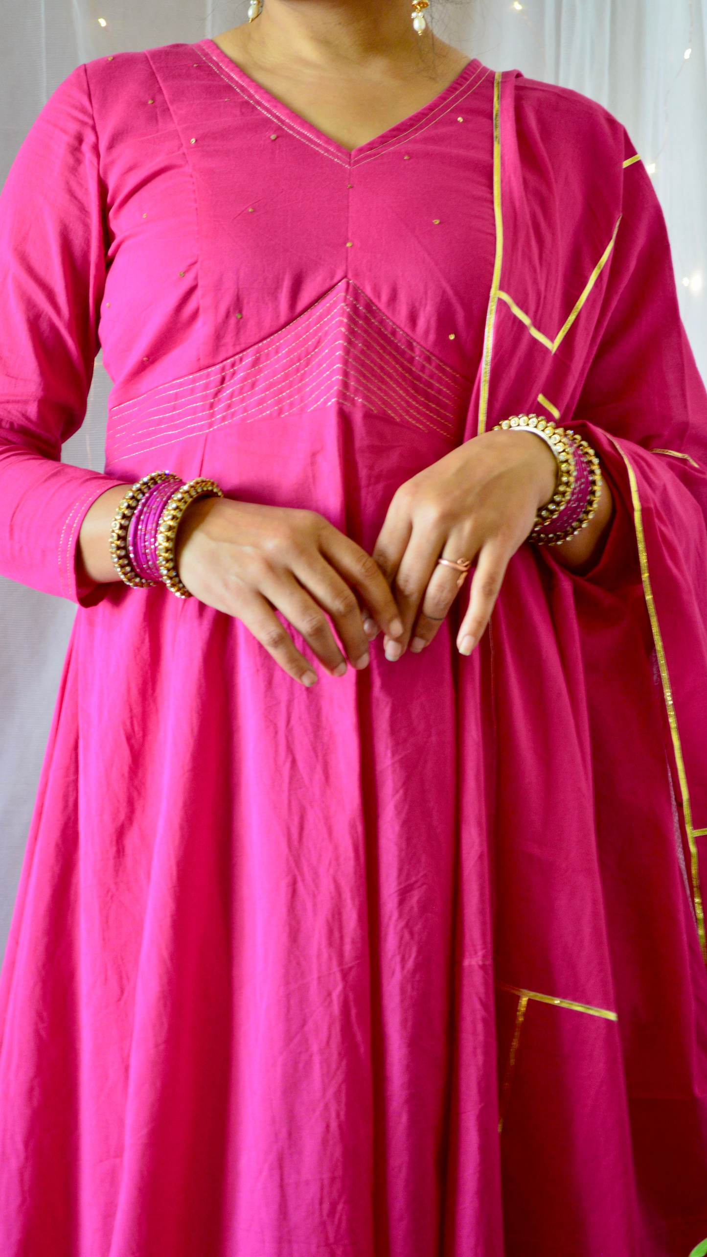The Sunheri Rani Pink Anarkali Dress