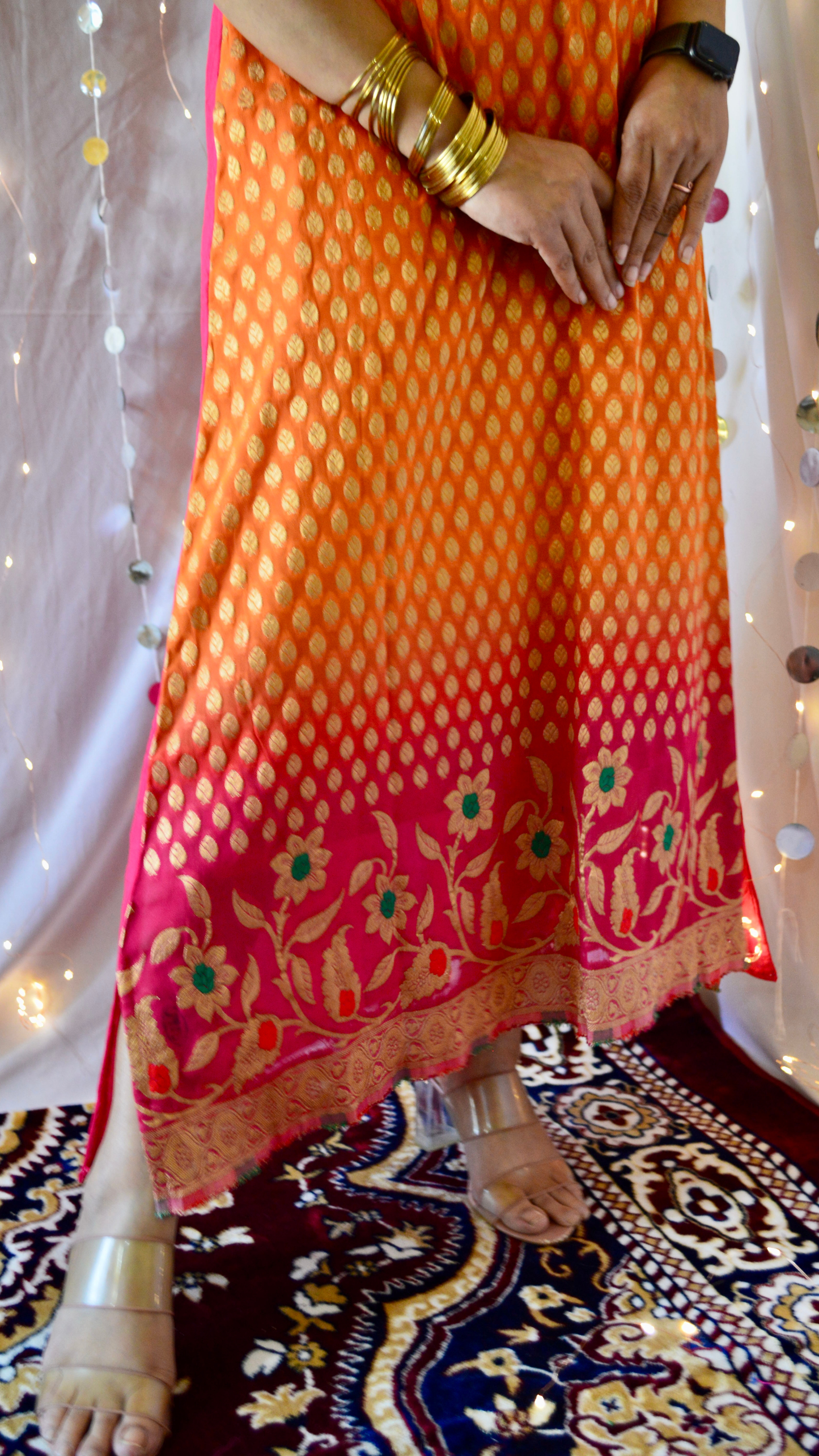 The Amaira Orange And Pink Cocktail Dress
