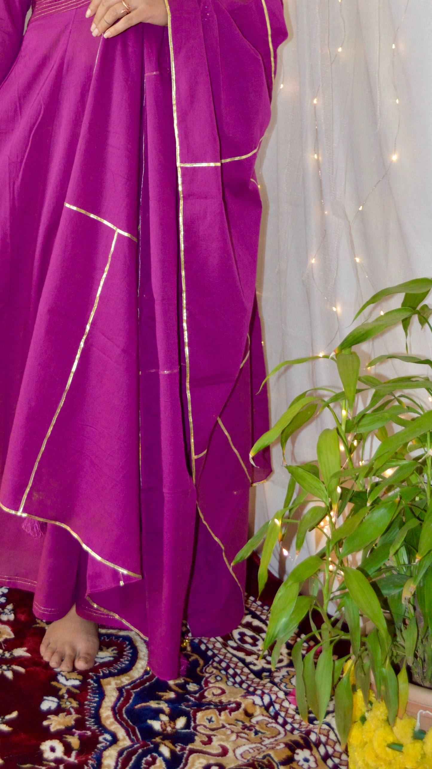 The Sunheri Vine Anarkali Dress