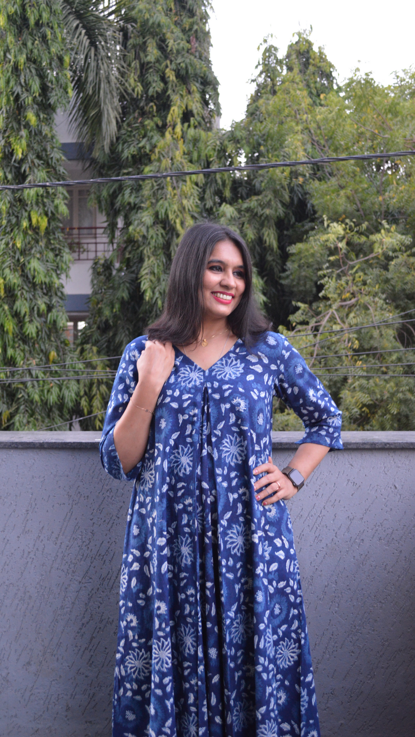 Indigo Kalamkari co-ord set