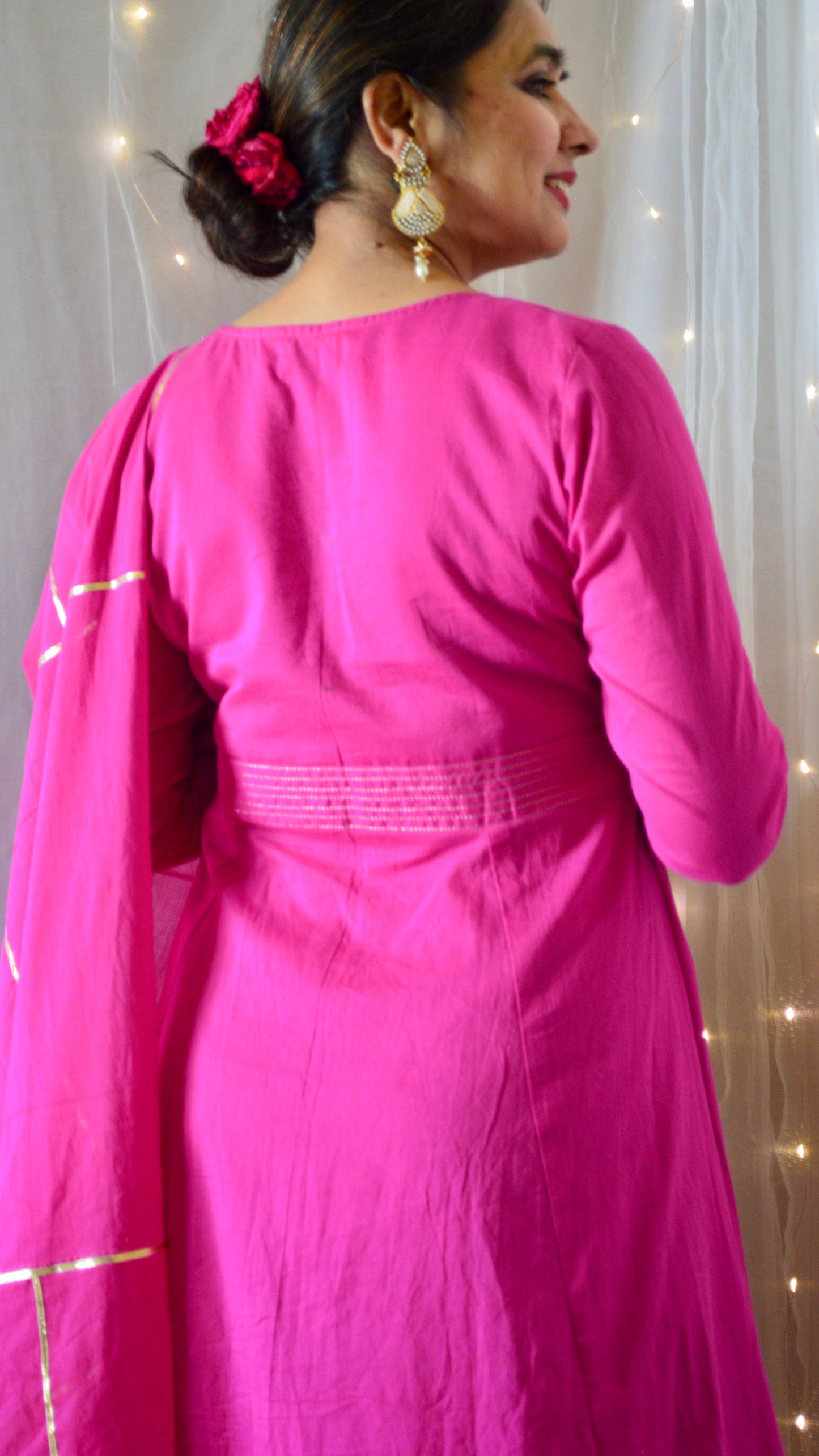 The Sunheri Rani Pink Anarkali Dress
