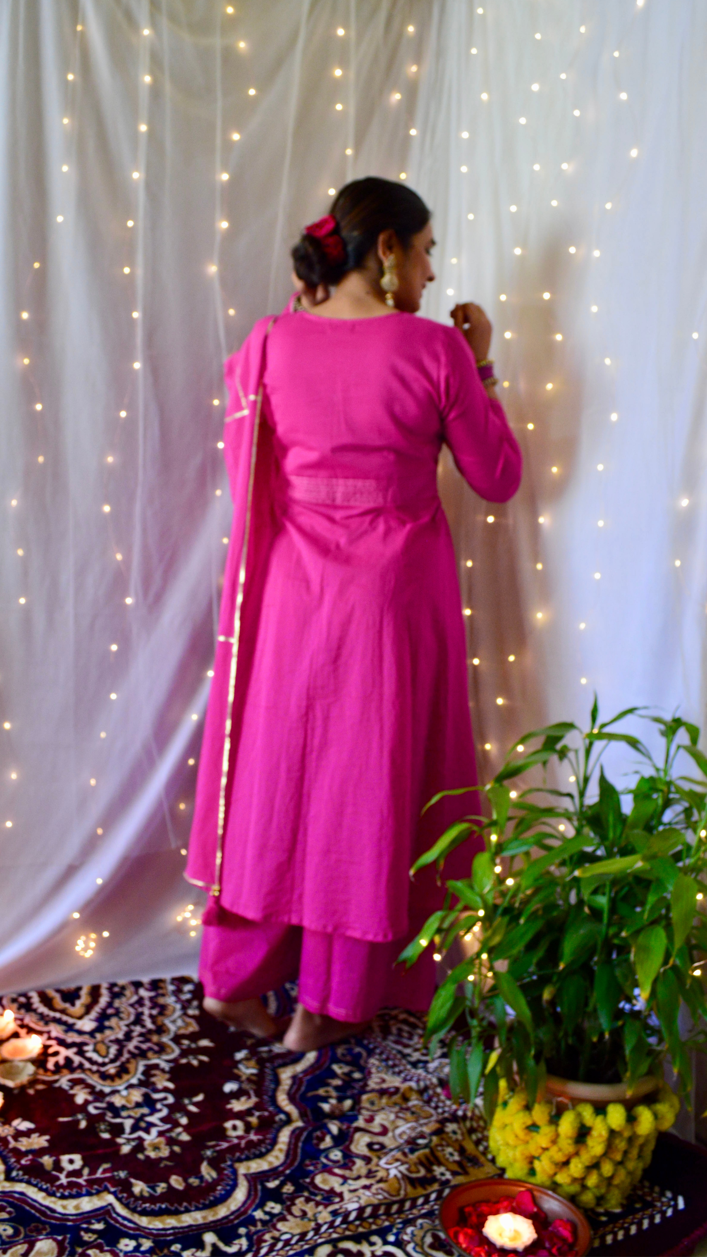 The Sunheri Rani Pink Anarkali Dress