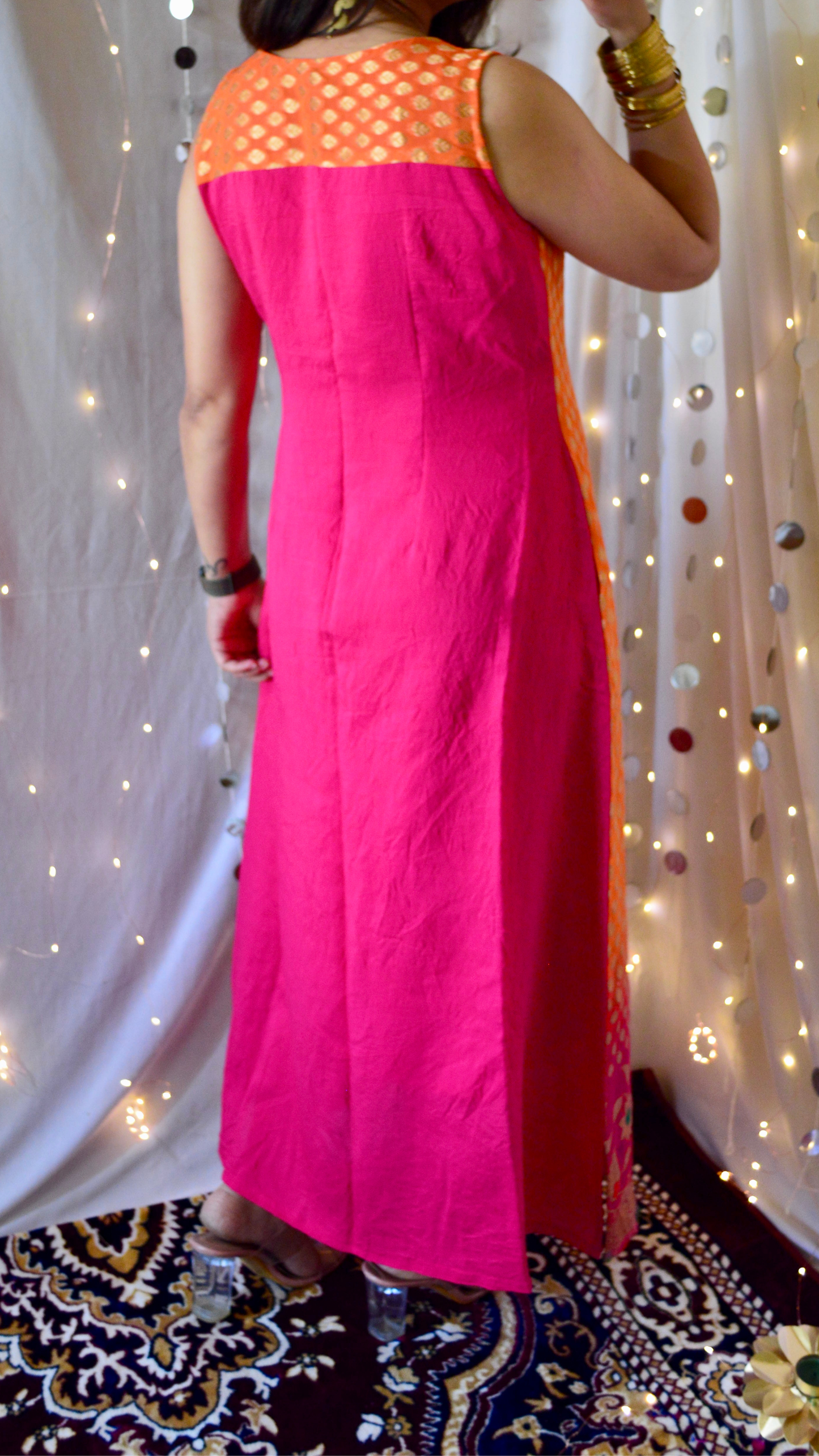 The Amaira Orange And Pink Cocktail Dress