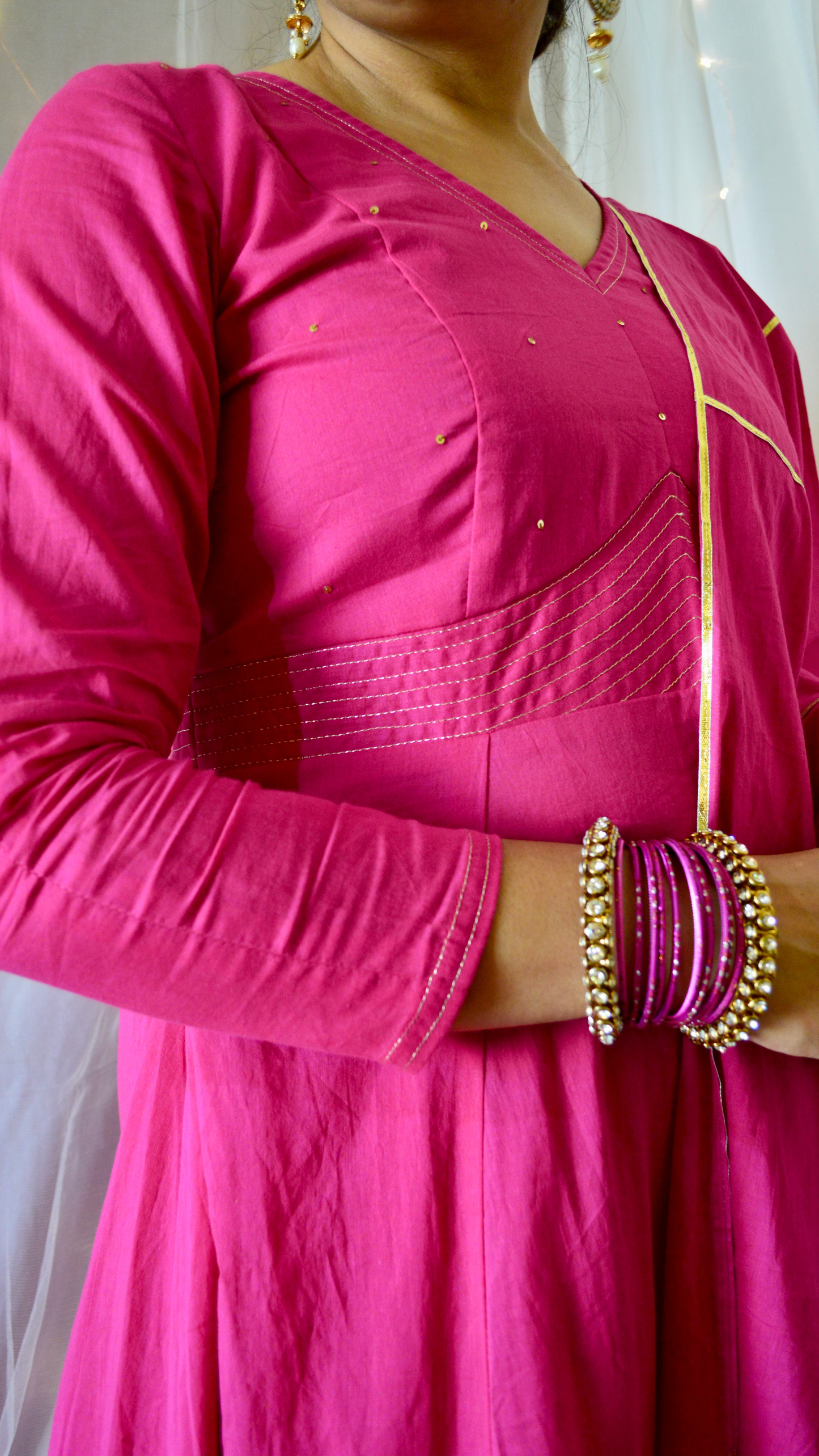 The Sunheri Rani Pink Anarkali Dress