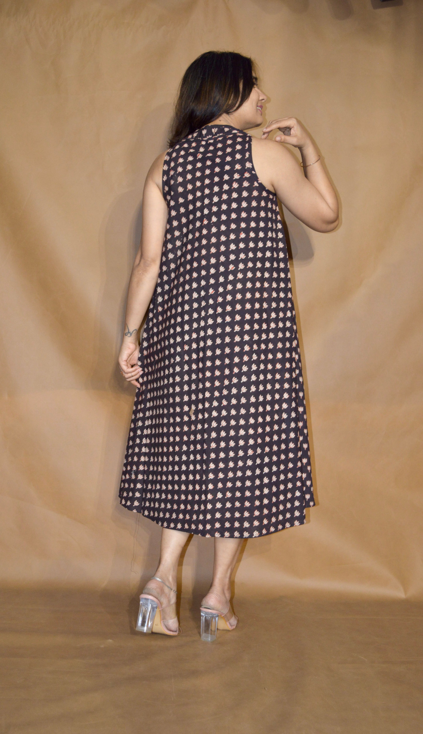 Midnight Bloom Anti-Fit Circular Dress