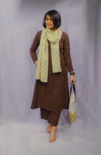 Brown Co-ord with Dupatta