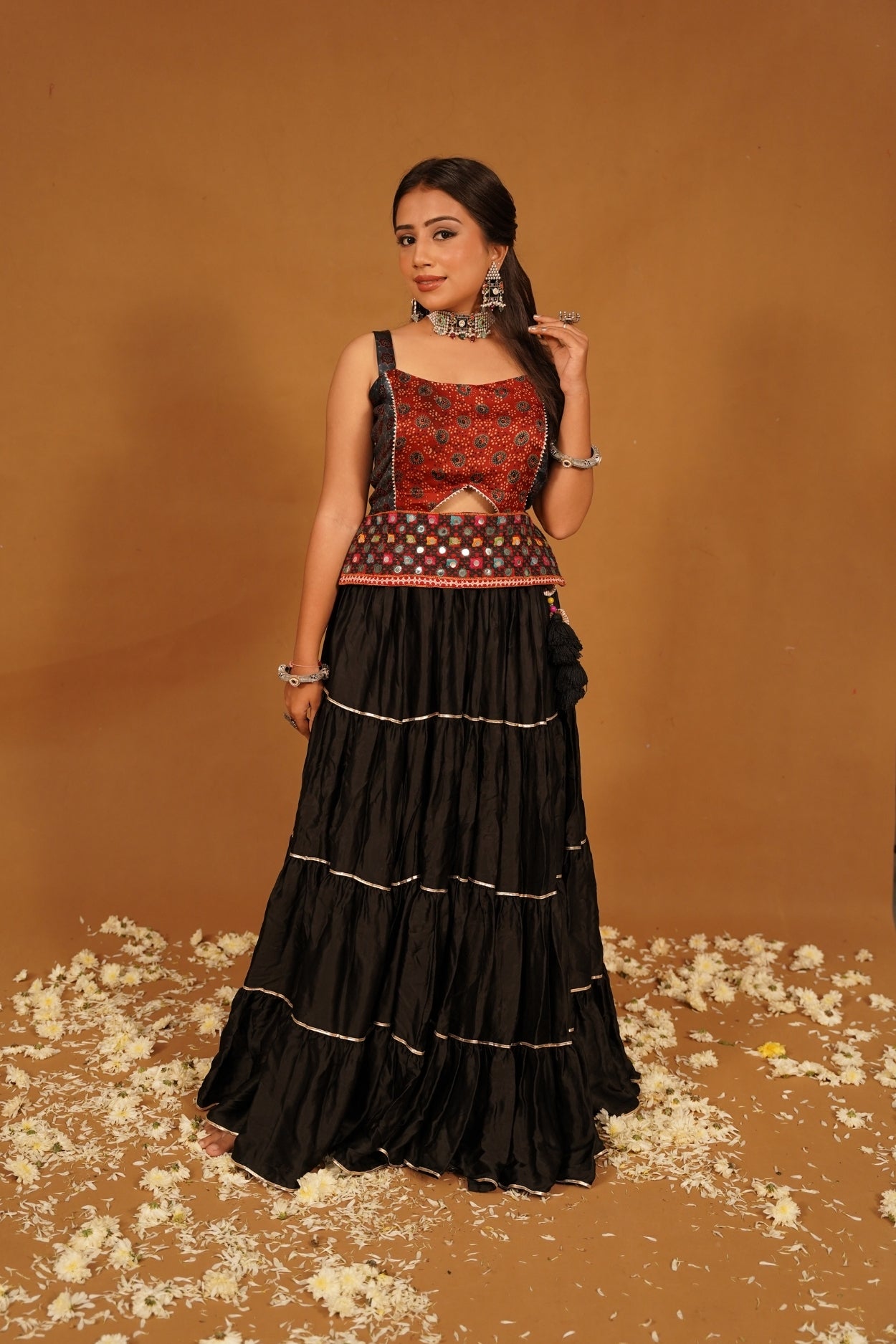 BLACK AJRAKH TRADITIONAL TOP