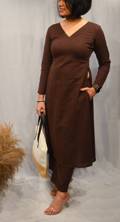 Brown Co-ord with Dupatta