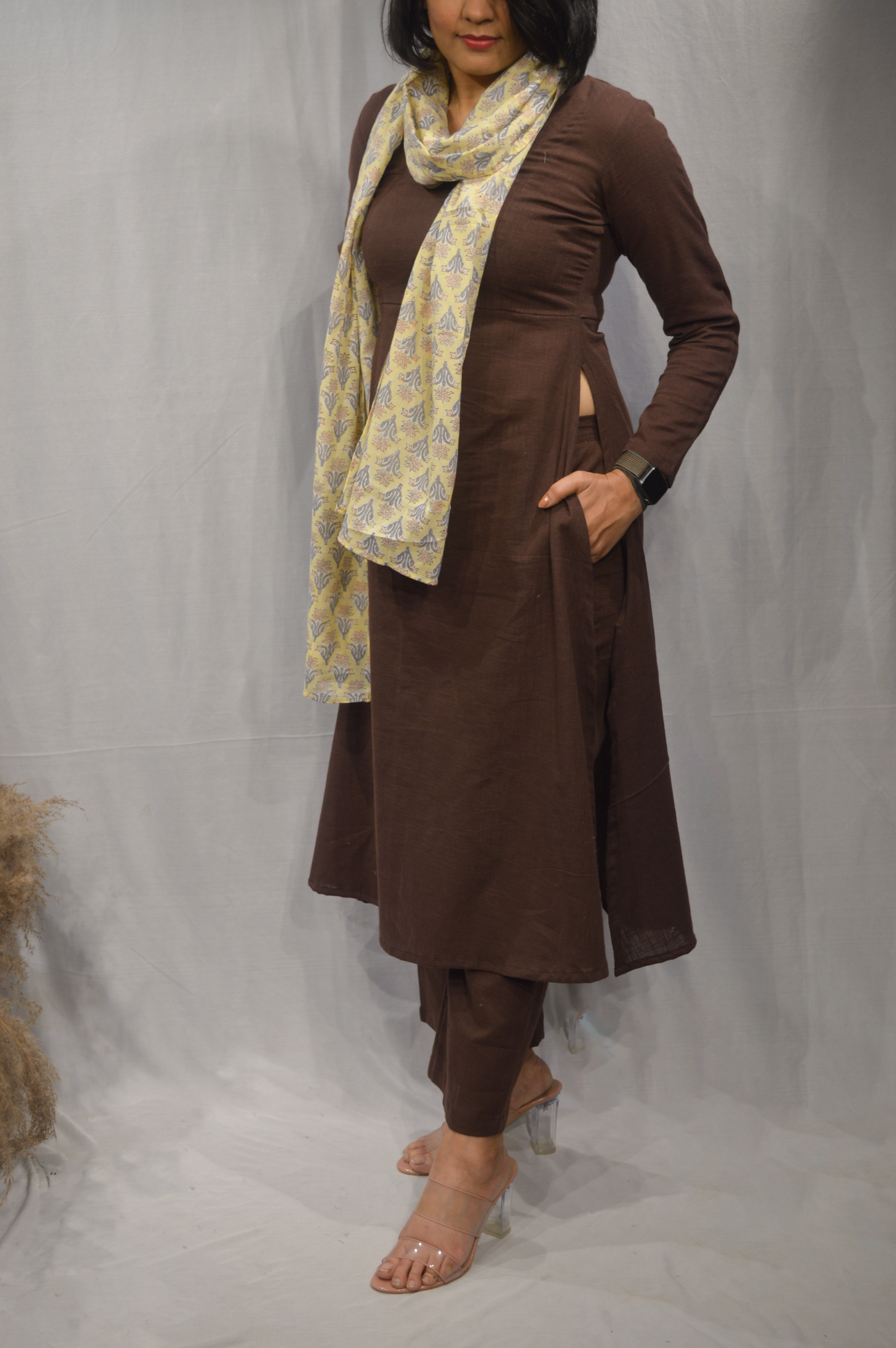 Brown Co-ord with Dupatta