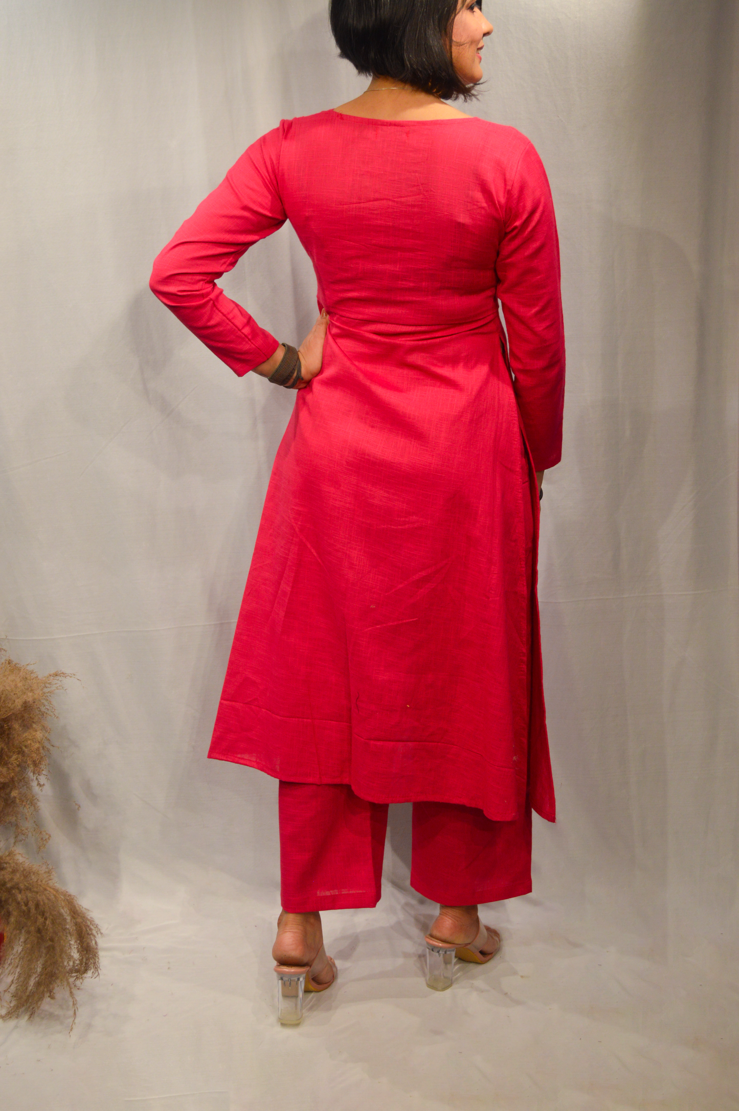 Hot pink Co-ord with Dupatta