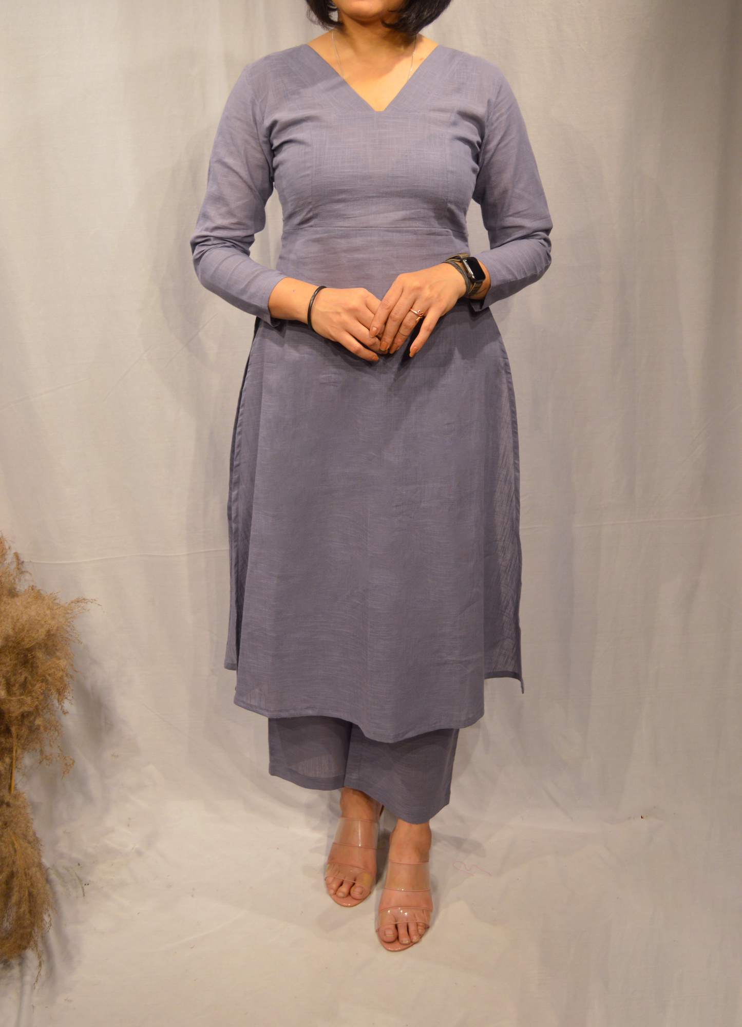 Ice grey Co-ord with Dupatta